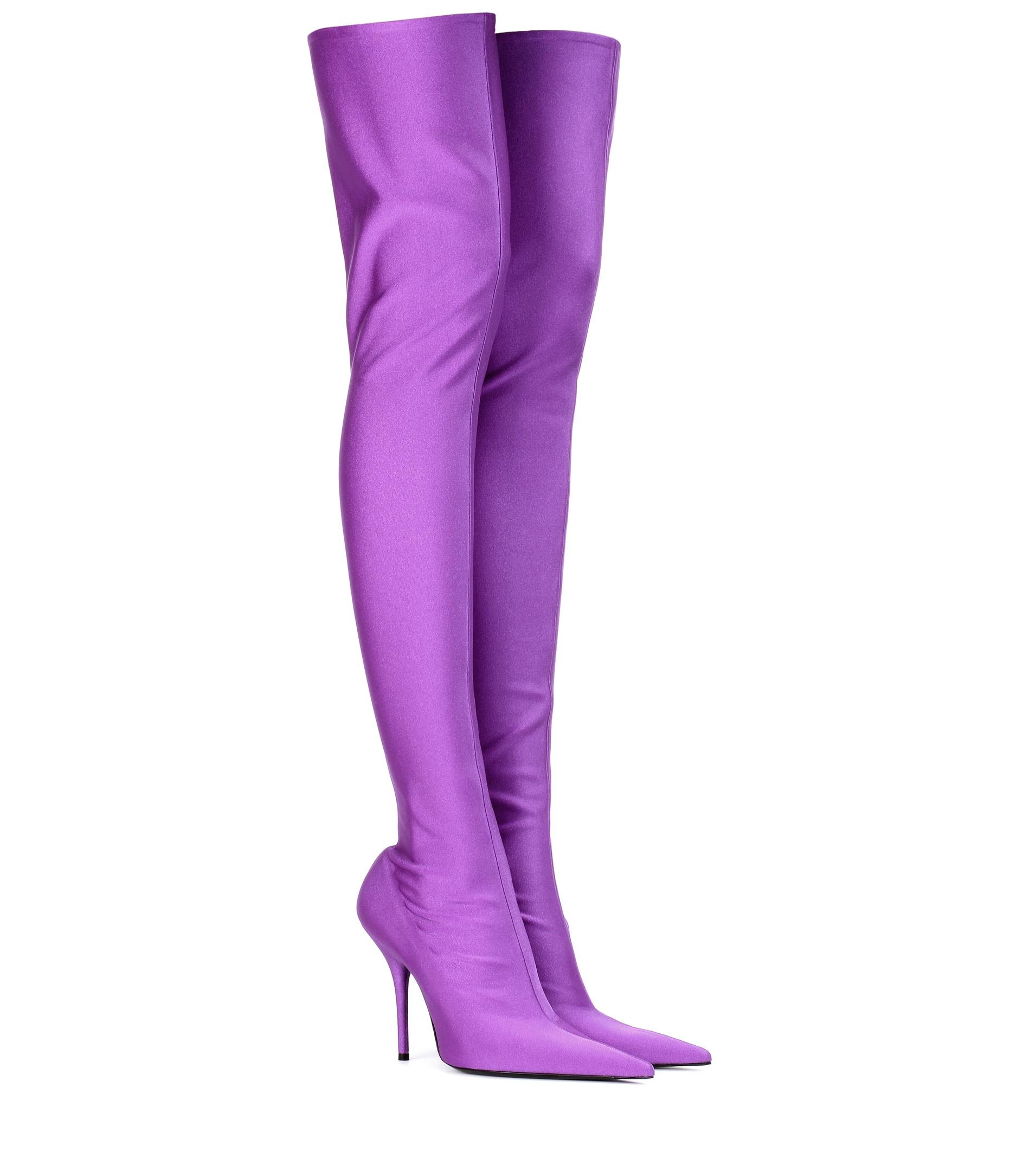 Balenciaga Knife Over-the-knee-boots in Purple | Lyst
