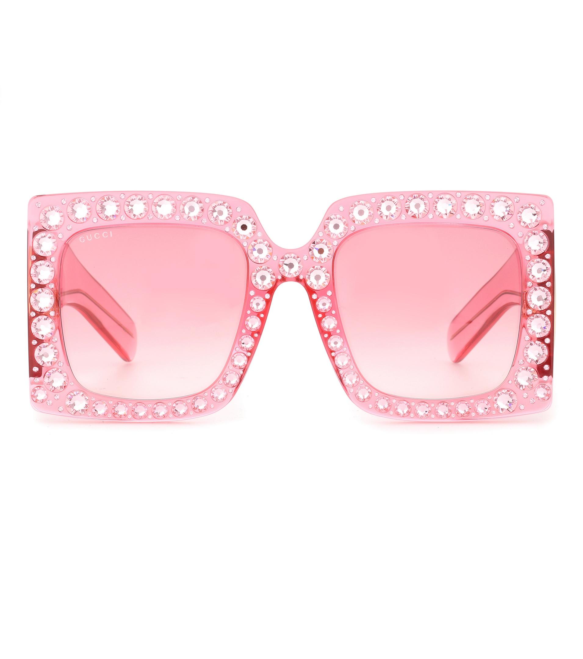 Lyst - Gucci Oversized Square Sunglasses in Pink