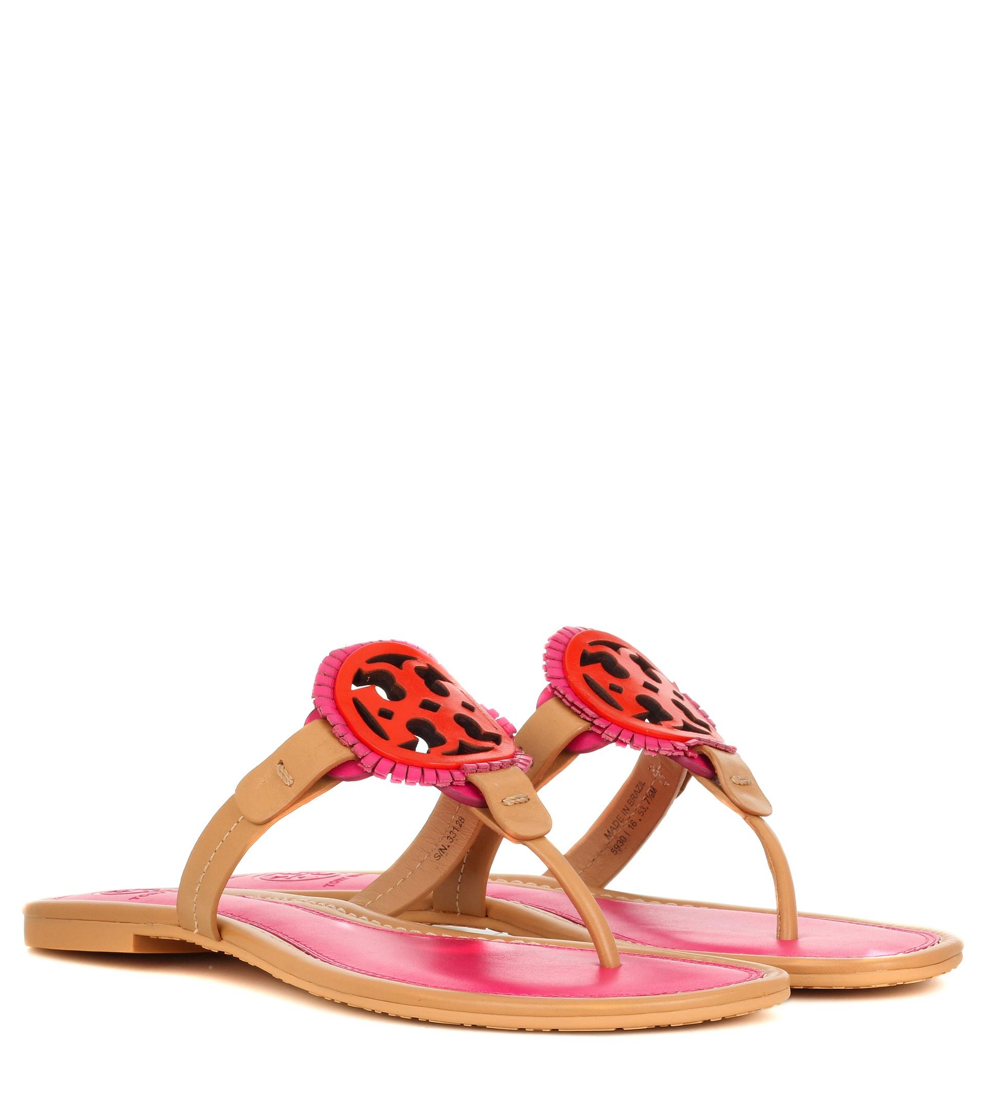 tory burch rope fringe leather slides