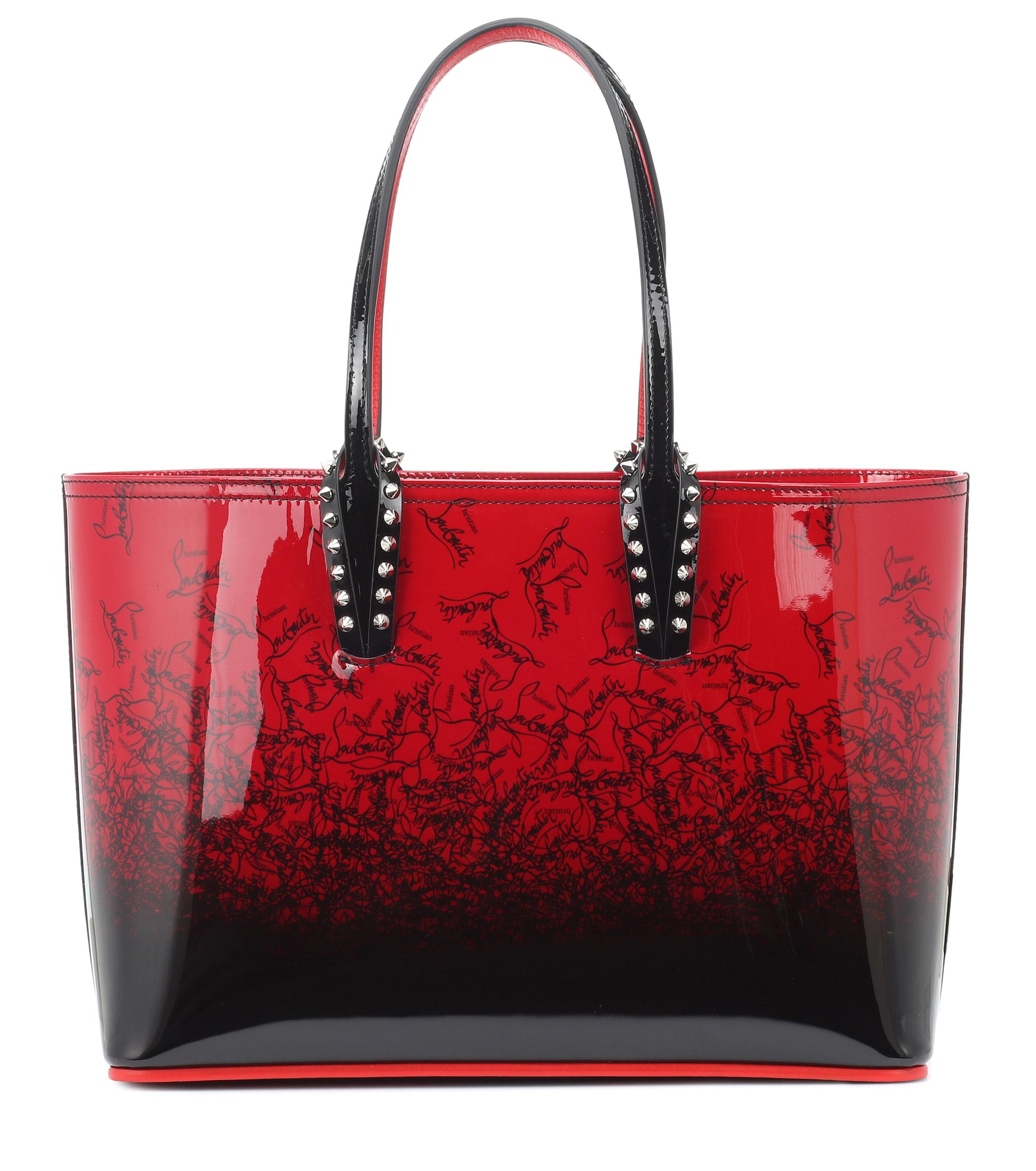 Lyst - Christian Louboutin Cabata Small Patent Leather Tote in Red