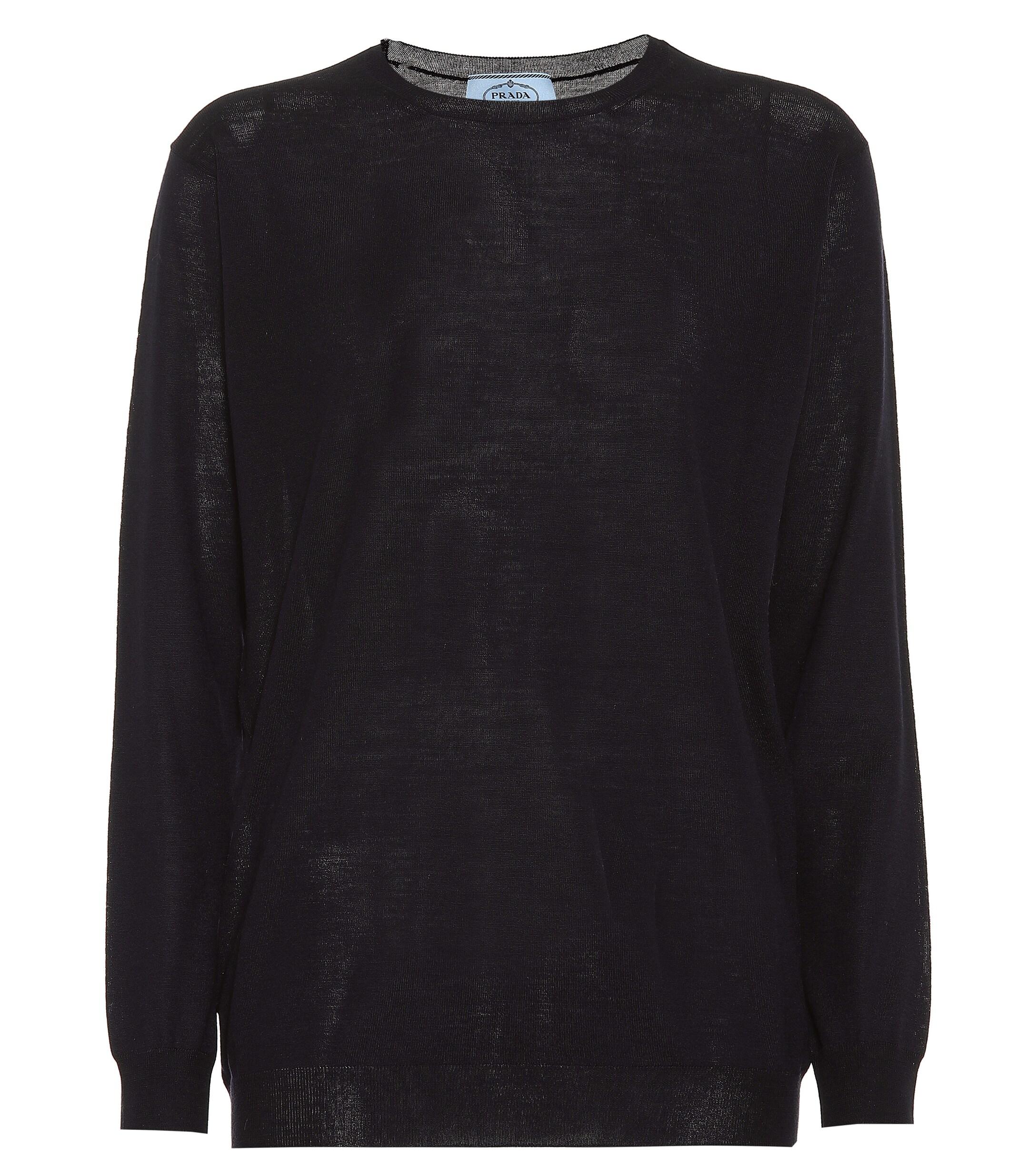 Prada Wool Sweater in Blue - Lyst