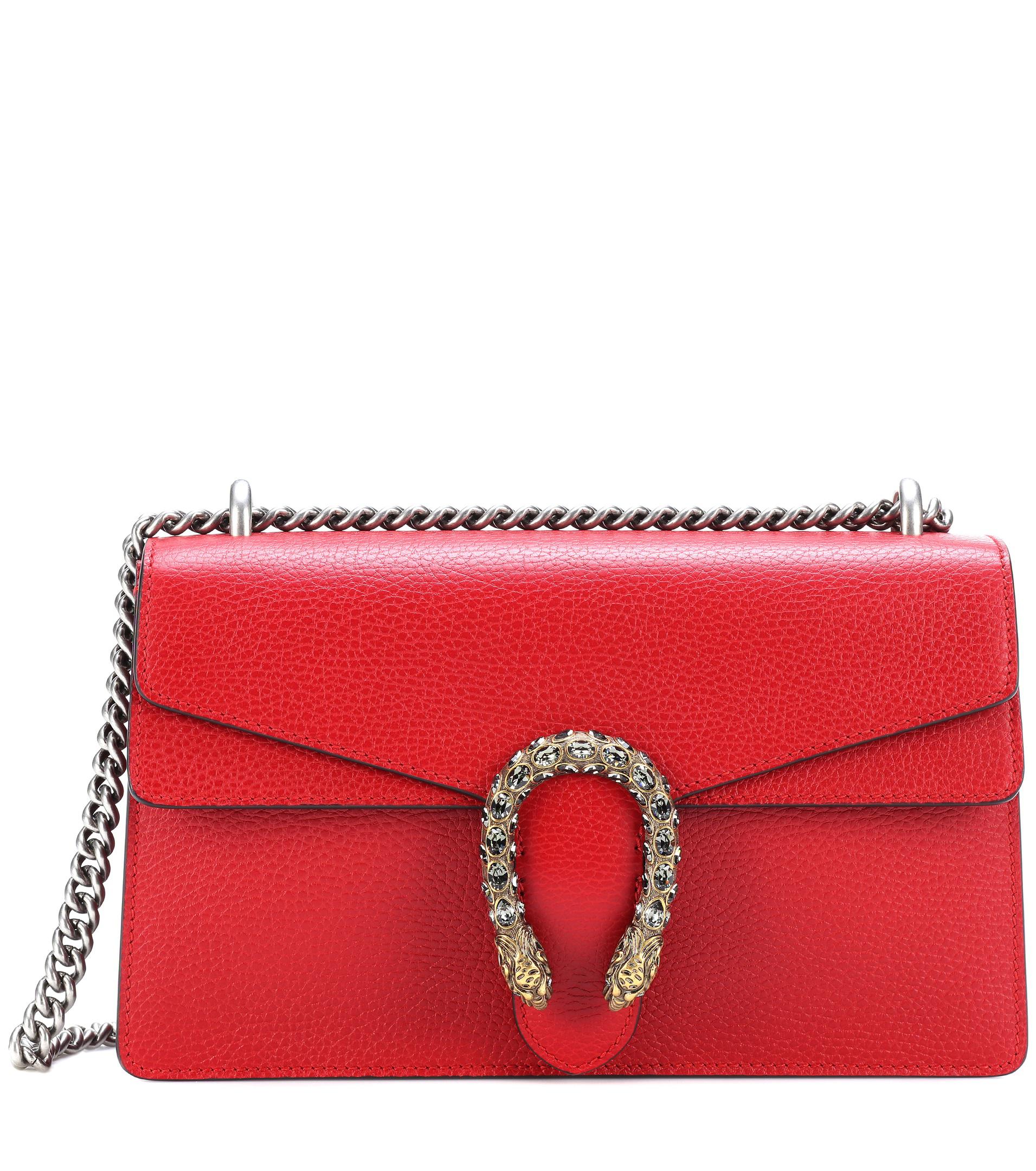 Lyst - Gucci Dionysus Leather Shoulder Bag in Red