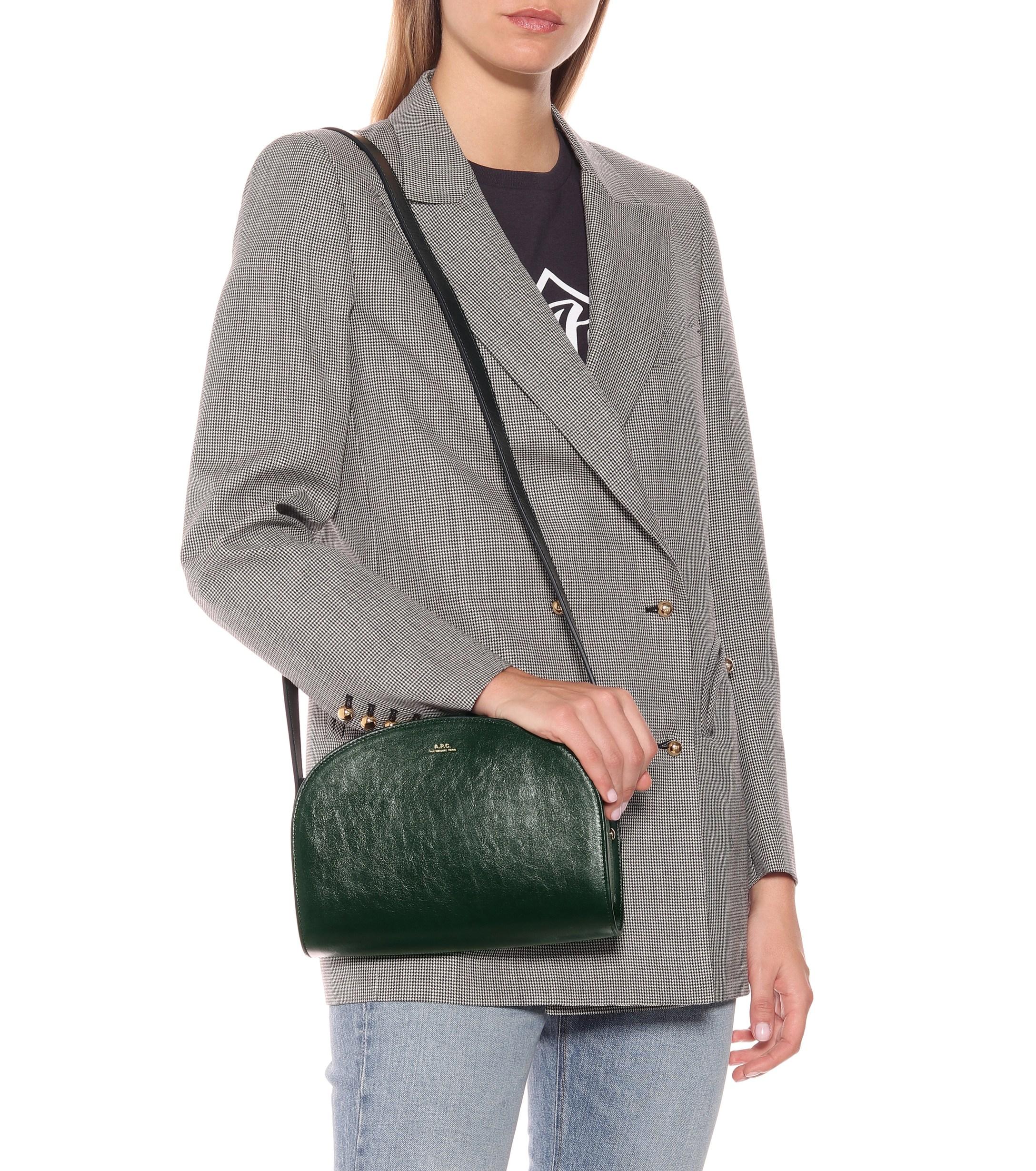 apc demi lune leather shoulder bag