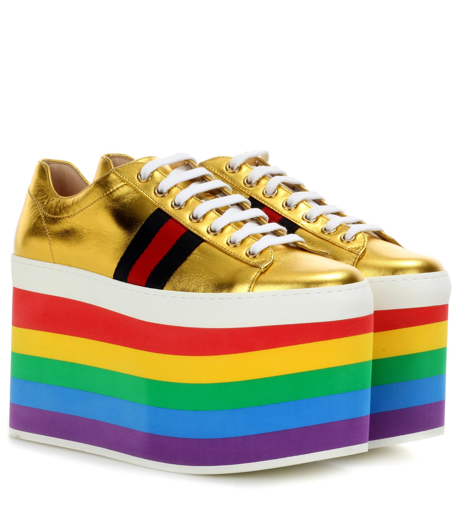 Gucci Platform Sneakers in Gold (Metallic) Lyst