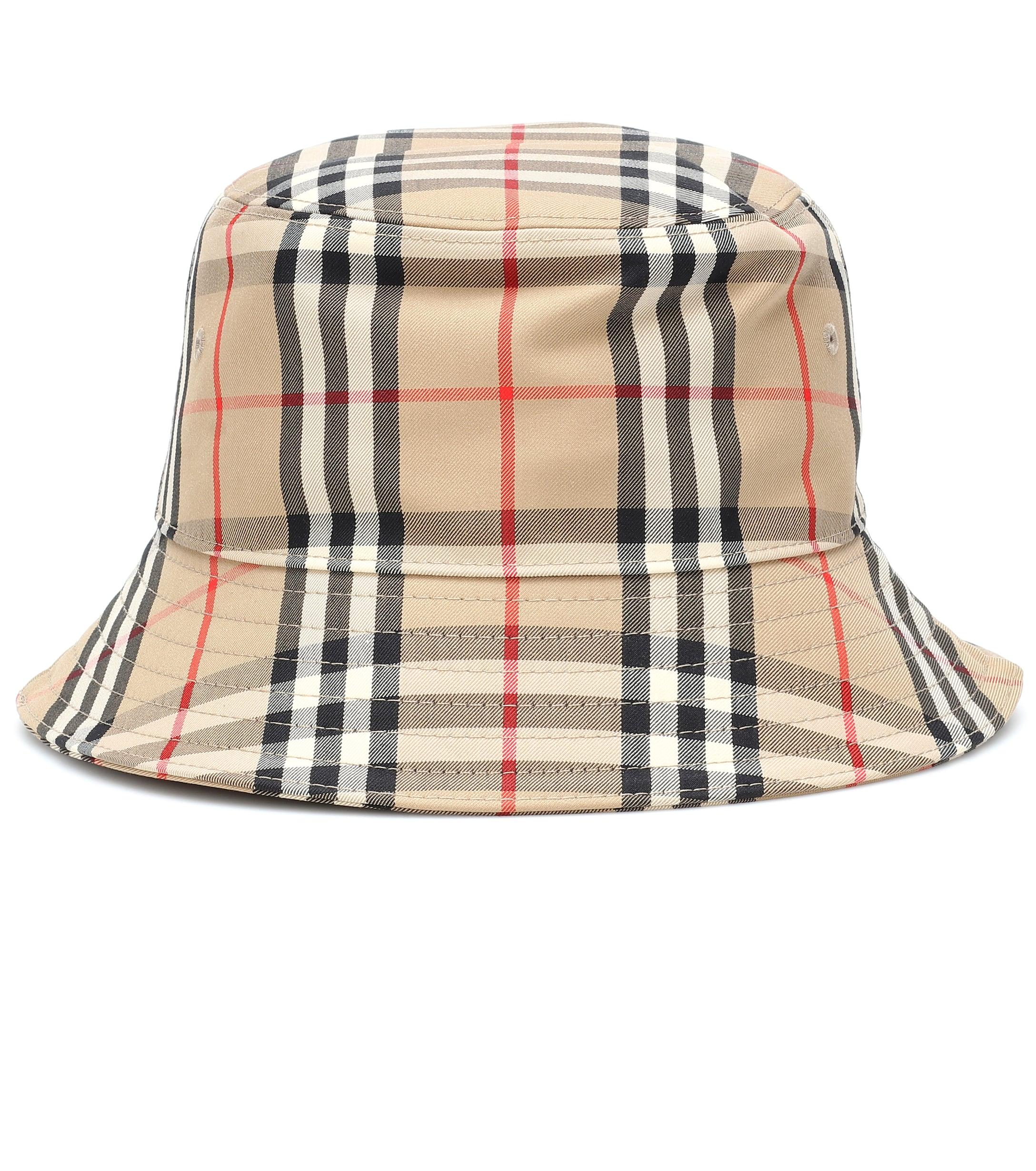 Burberry Vintage Check Cotton Bucket Hat in Beige (Natural) - Lyst