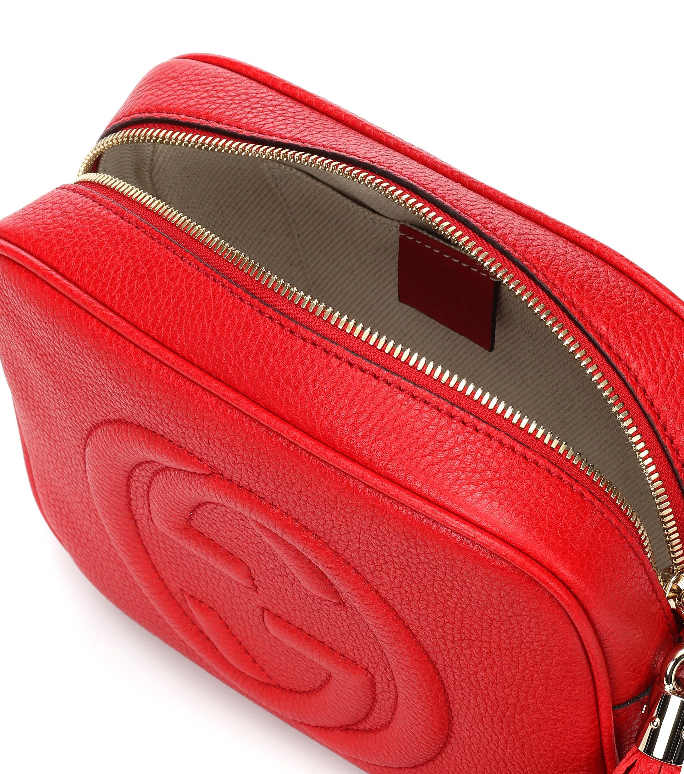 Lyst - Gucci Soho Disco Leather Shoulder Bag in Red