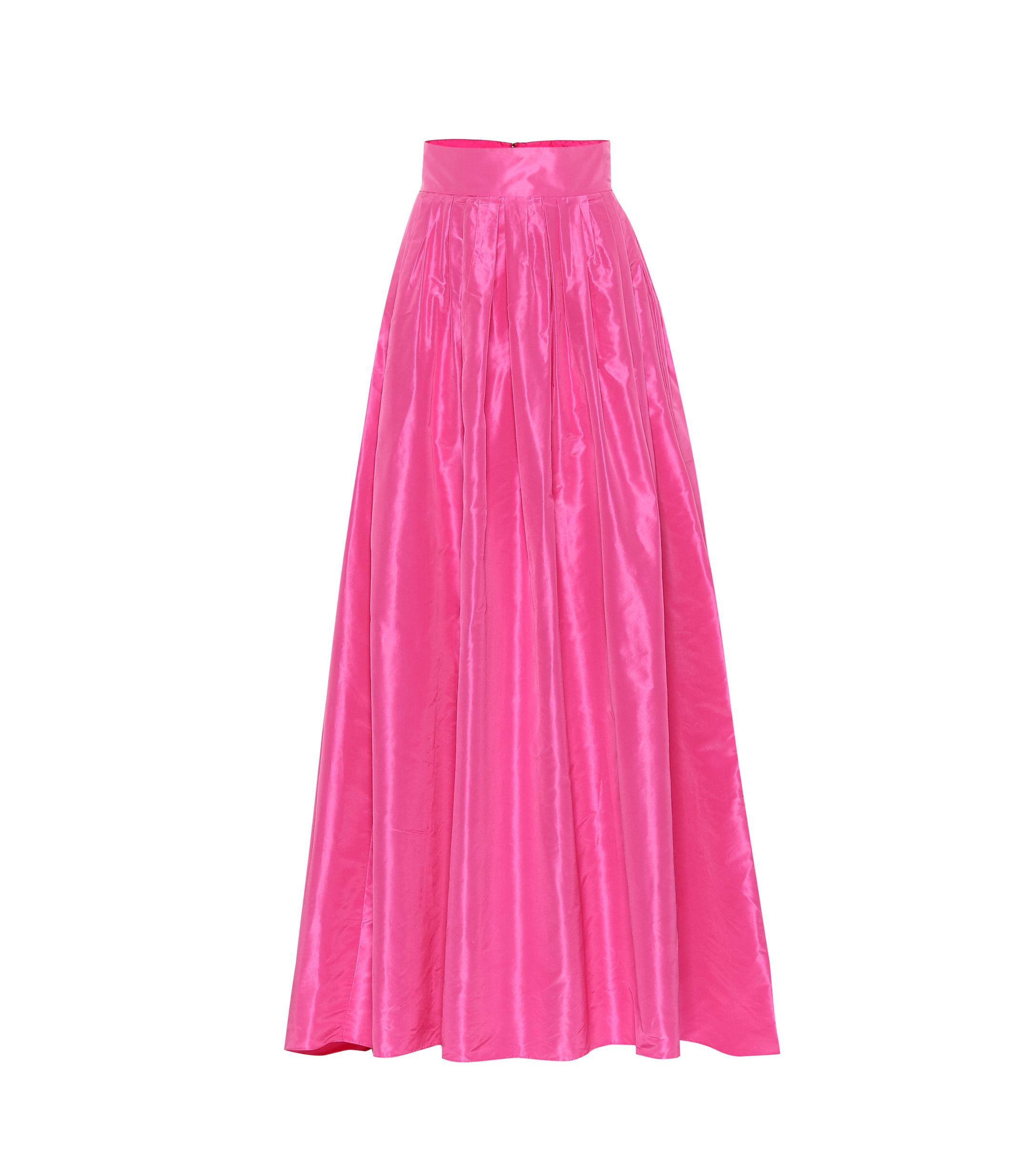 Lyst - Carolina Herrera High Rise Silk Taffeta Ball Gown Skirt in Pink ...