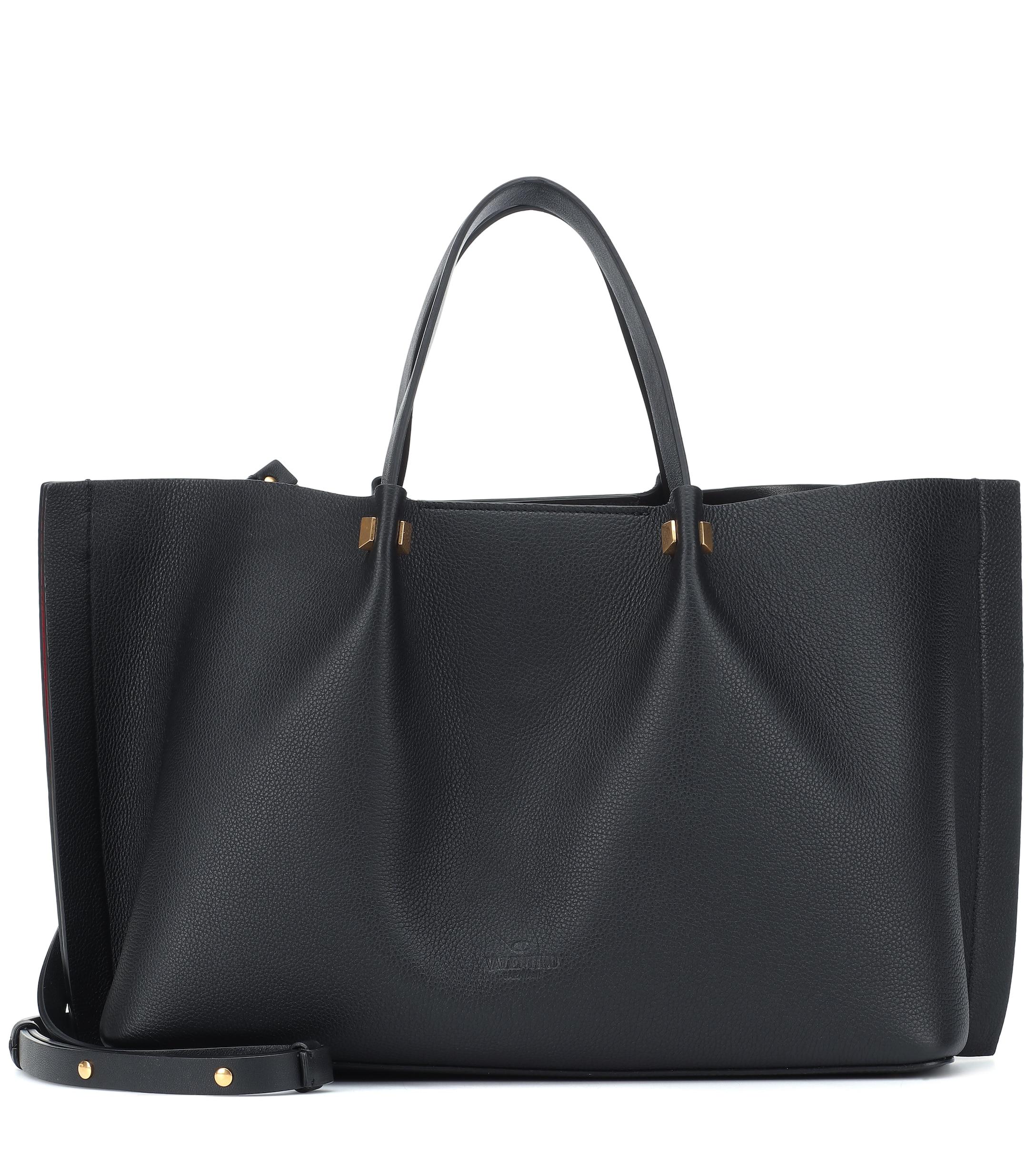 Valentino Vlogo Escape Medium Leather Shopper in Black - Lyst