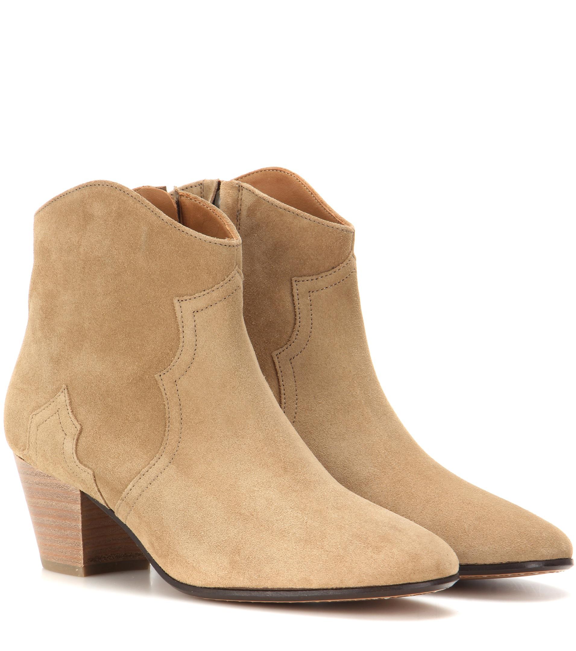 Lyst Isabel Marant Dicker Suede Ankle Boots in Natural