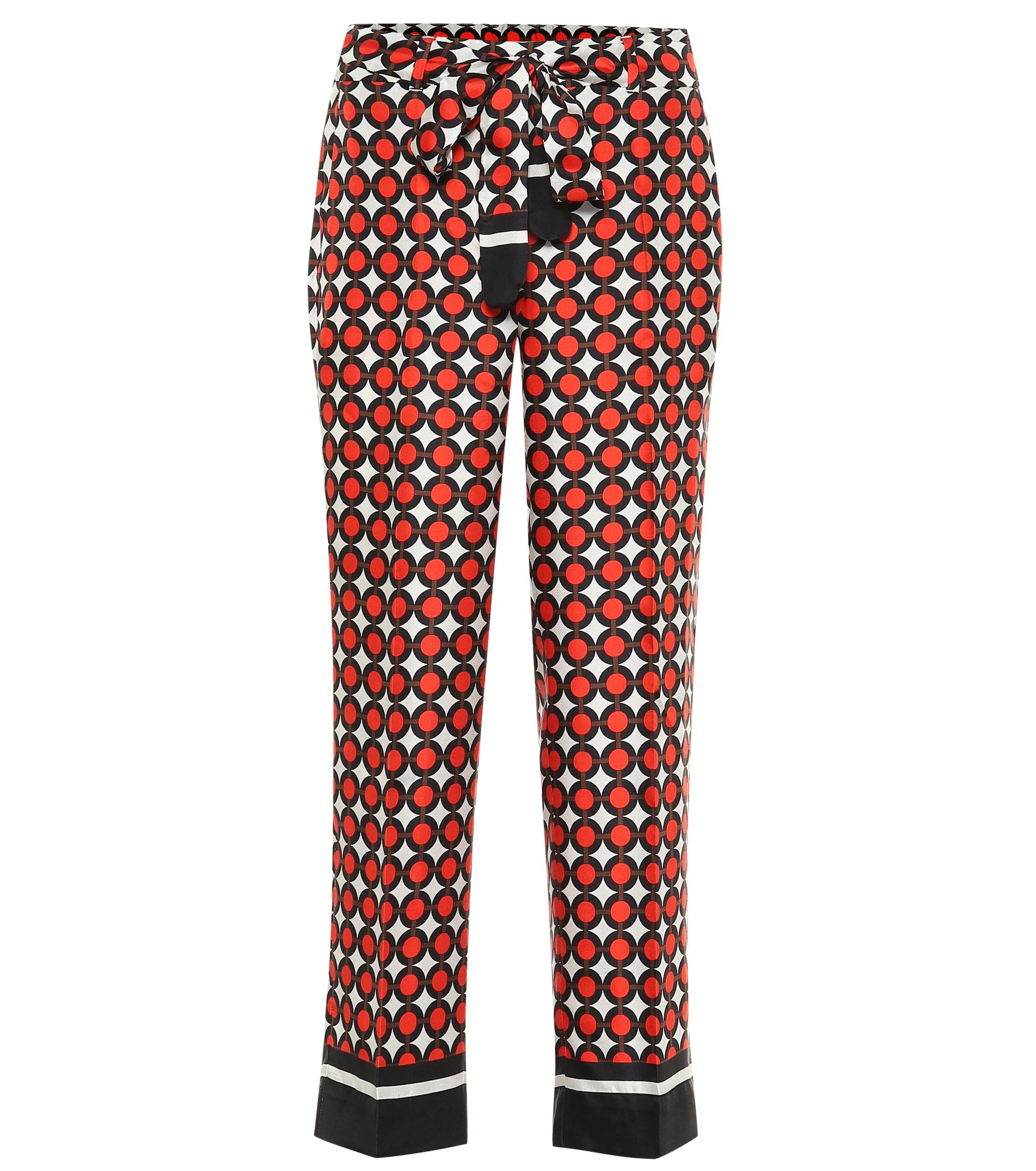 Max Mara Obice Printed Silk Pajama Pants in Red - Lyst