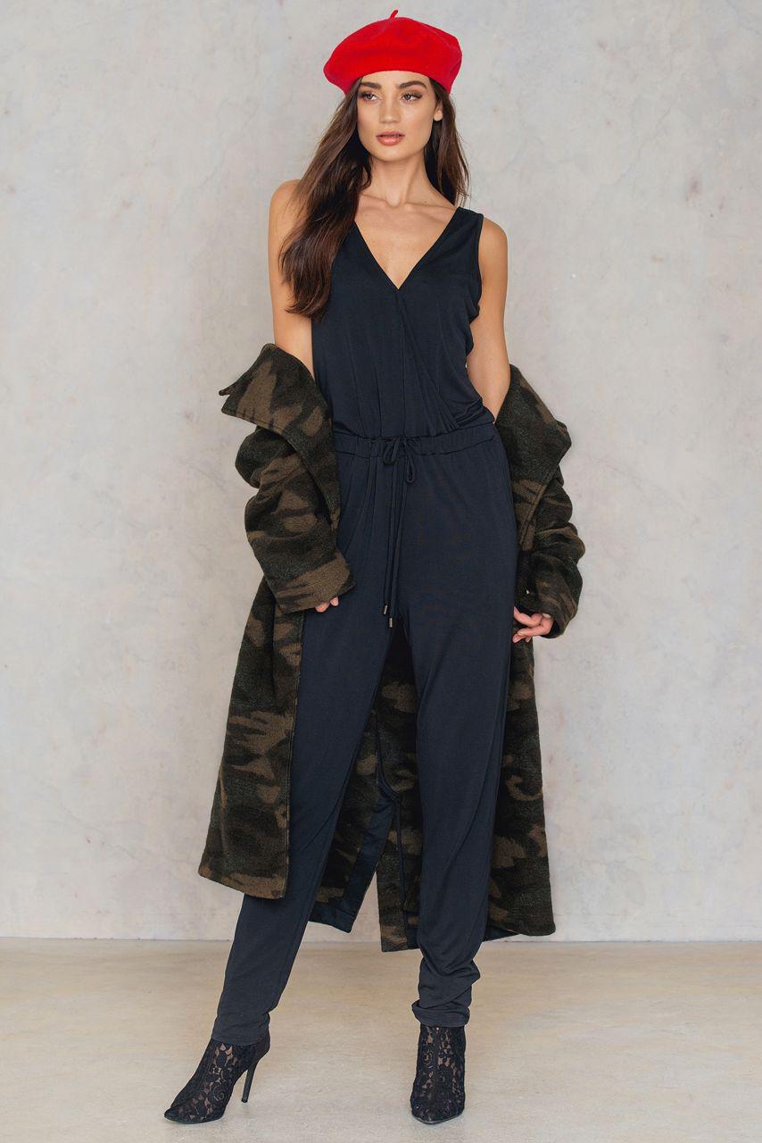 black jersey jumpsuit