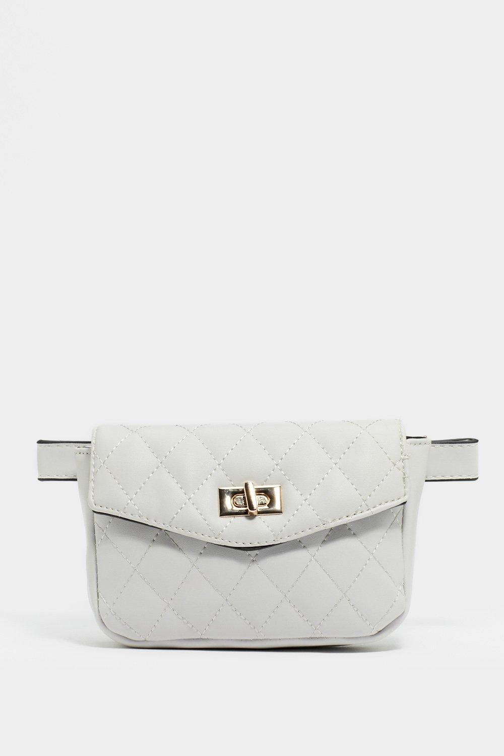 Lyst Nasty Gal Want You Haven T Failed Quilted Belt Bag In Gray Gallery