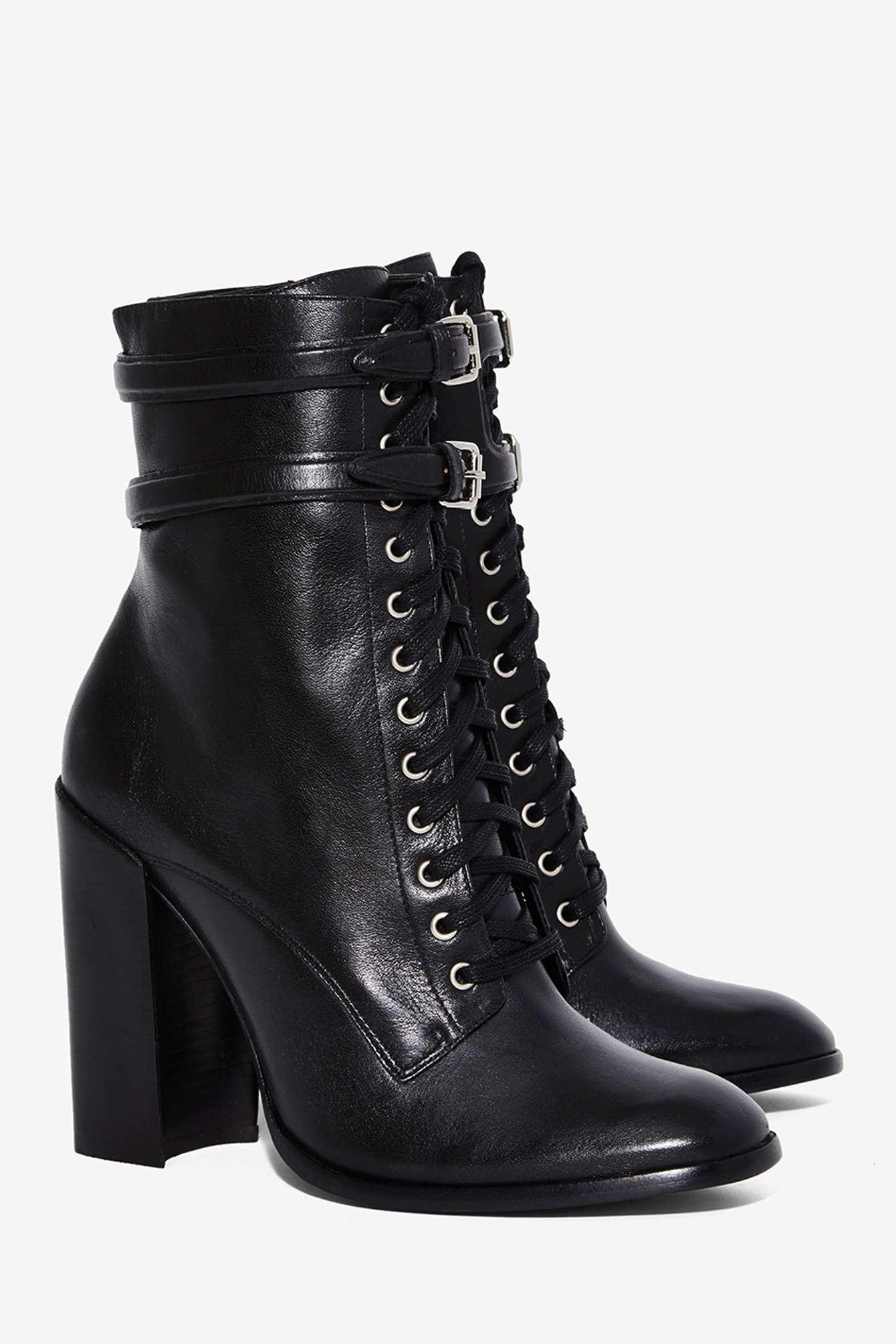 Lyst - Schutz Makayla Leather Boot in Black