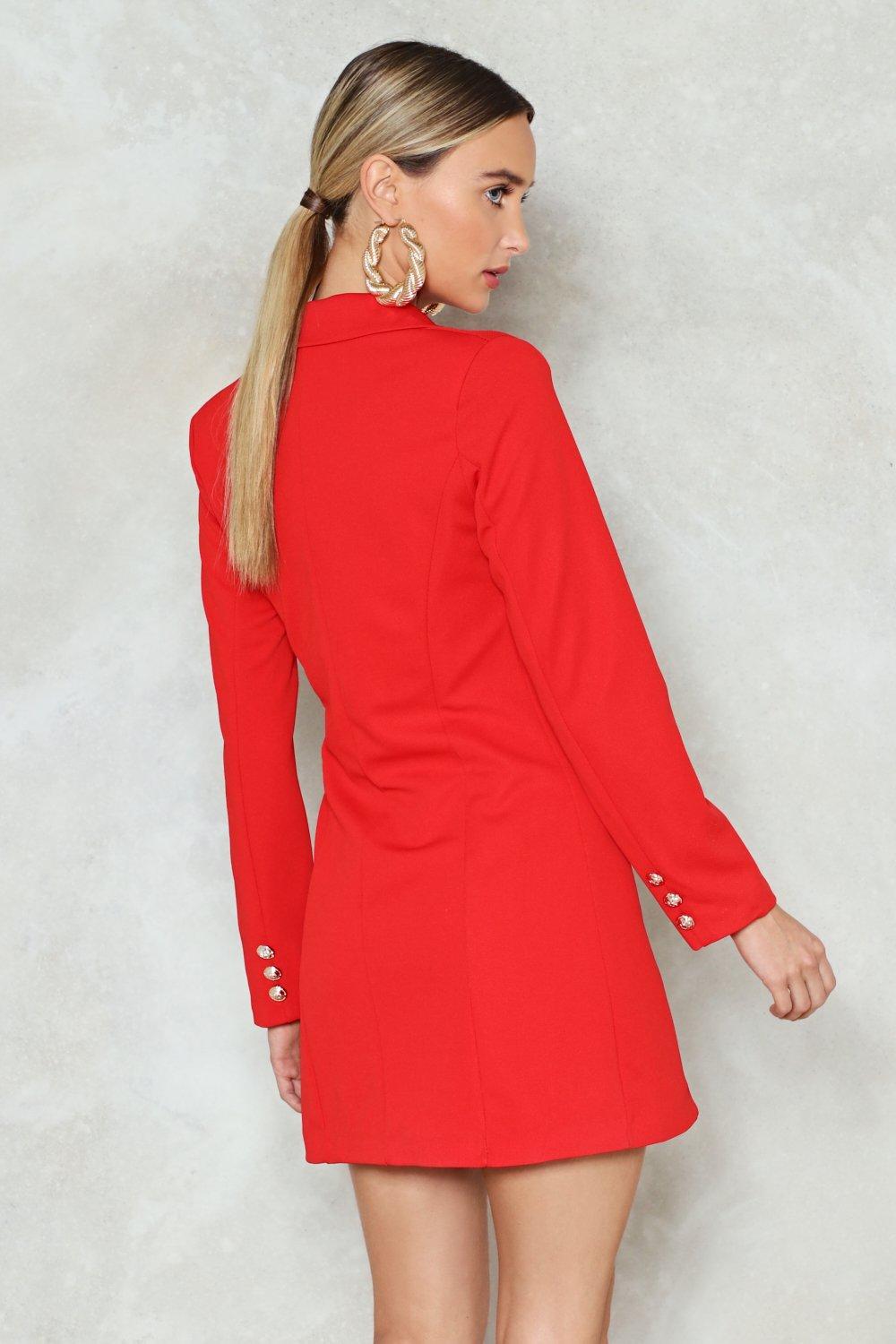 Nasty Gal Lottie Blazer Dress in Red - Lyst