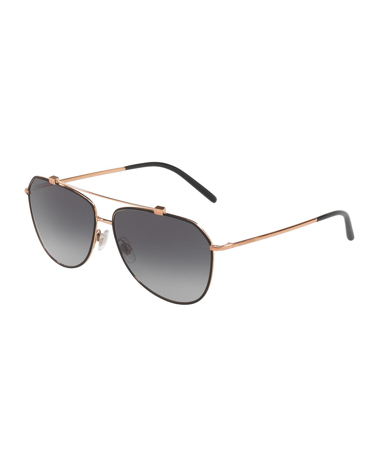 Dolce & Gabbana Gradient Aviator Sunglasses in Black - Lyst