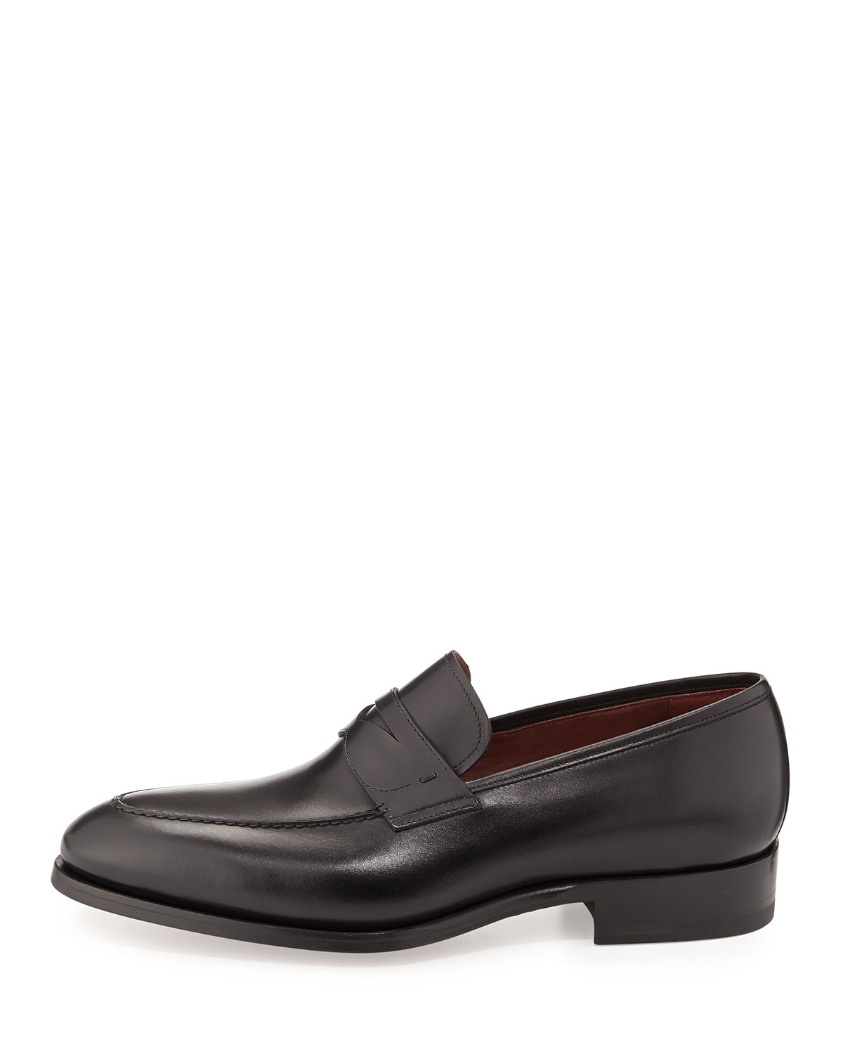 Lyst - Neiman Marcus Almond-toe Penny Loafer in Black for Men