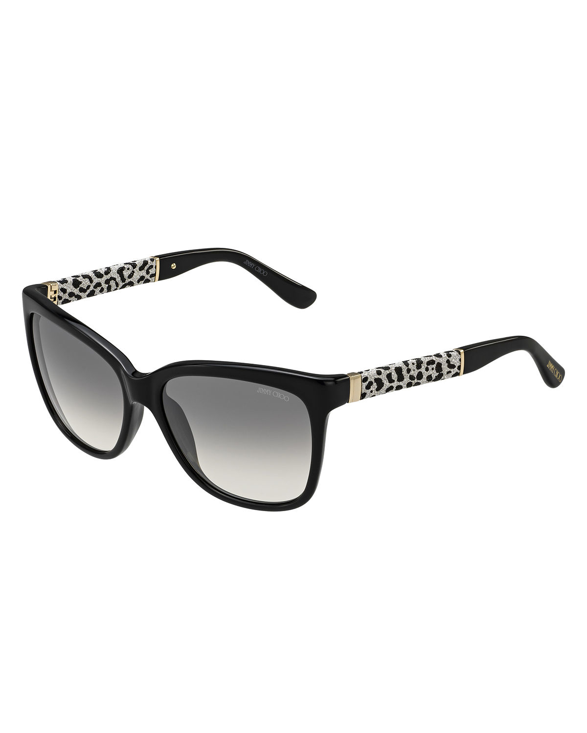 Jimmy choo Cora Leopardprint Square Sunglasses in Black Lyst