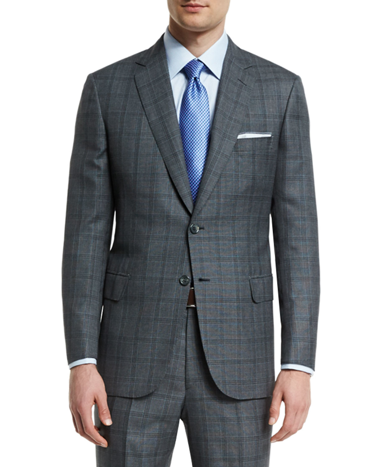 Brioni Birdseye Plaid Two-button Wool Suit in Gray for Men | Lyst