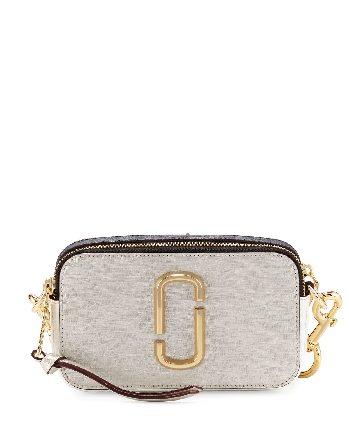 Marc jacobs Snapshot Small Leather Camera Bag in Black (SAND CASTLE ...