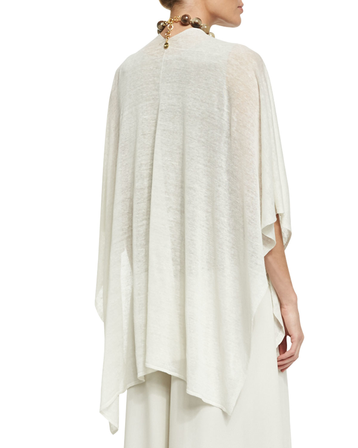 Lyst - Eileen Fisher Open-front Sheer Hemp Knit Poncho/wrap in White