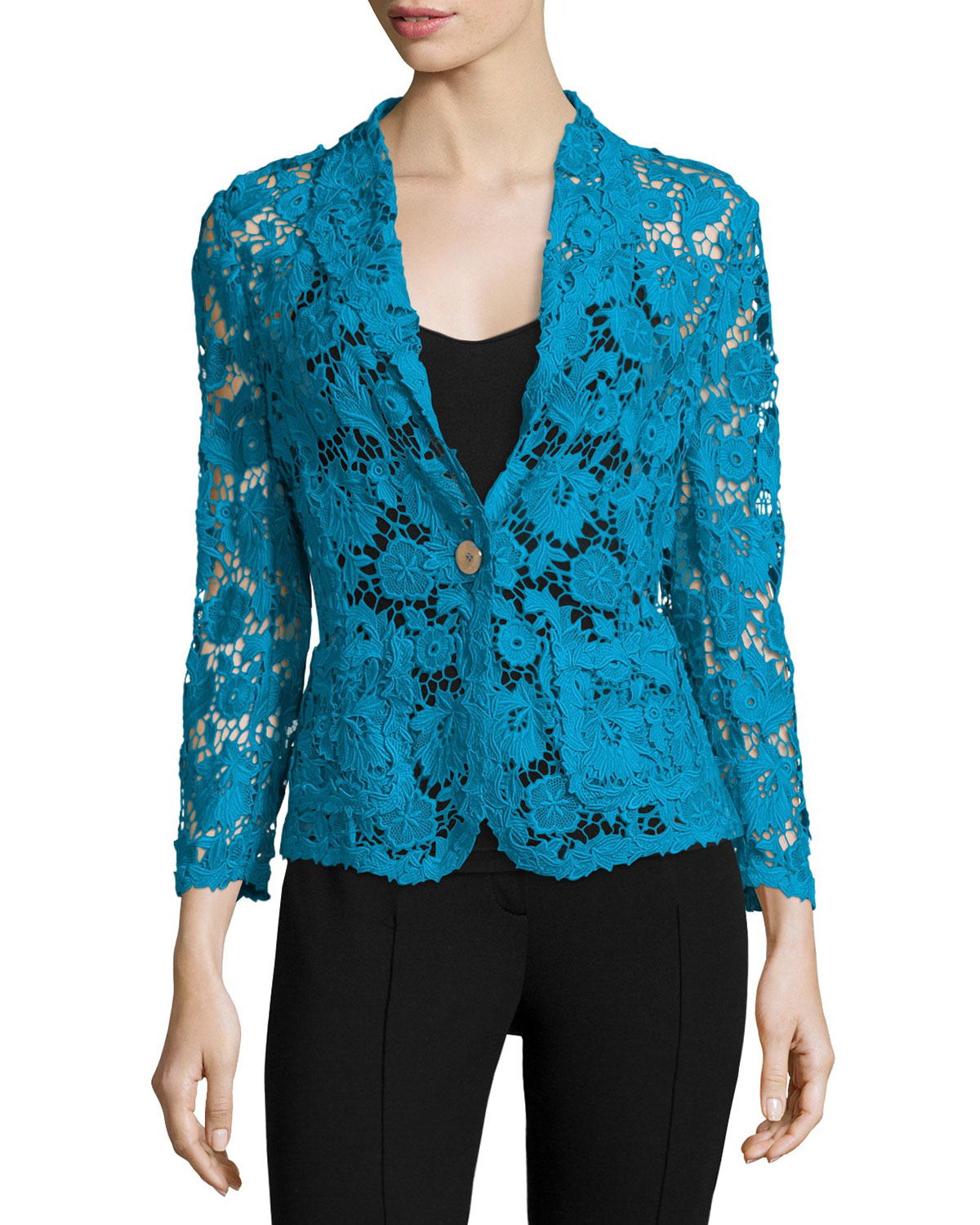 teal lace jacket