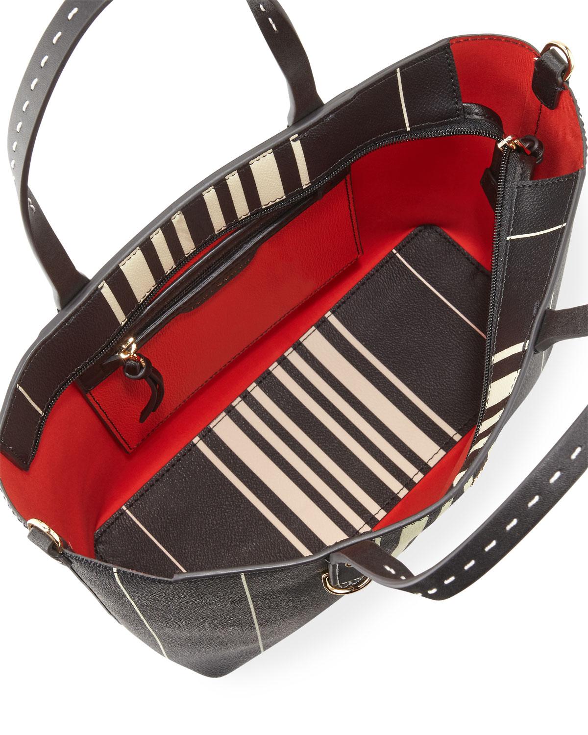 tory burch kerrington stripe tote