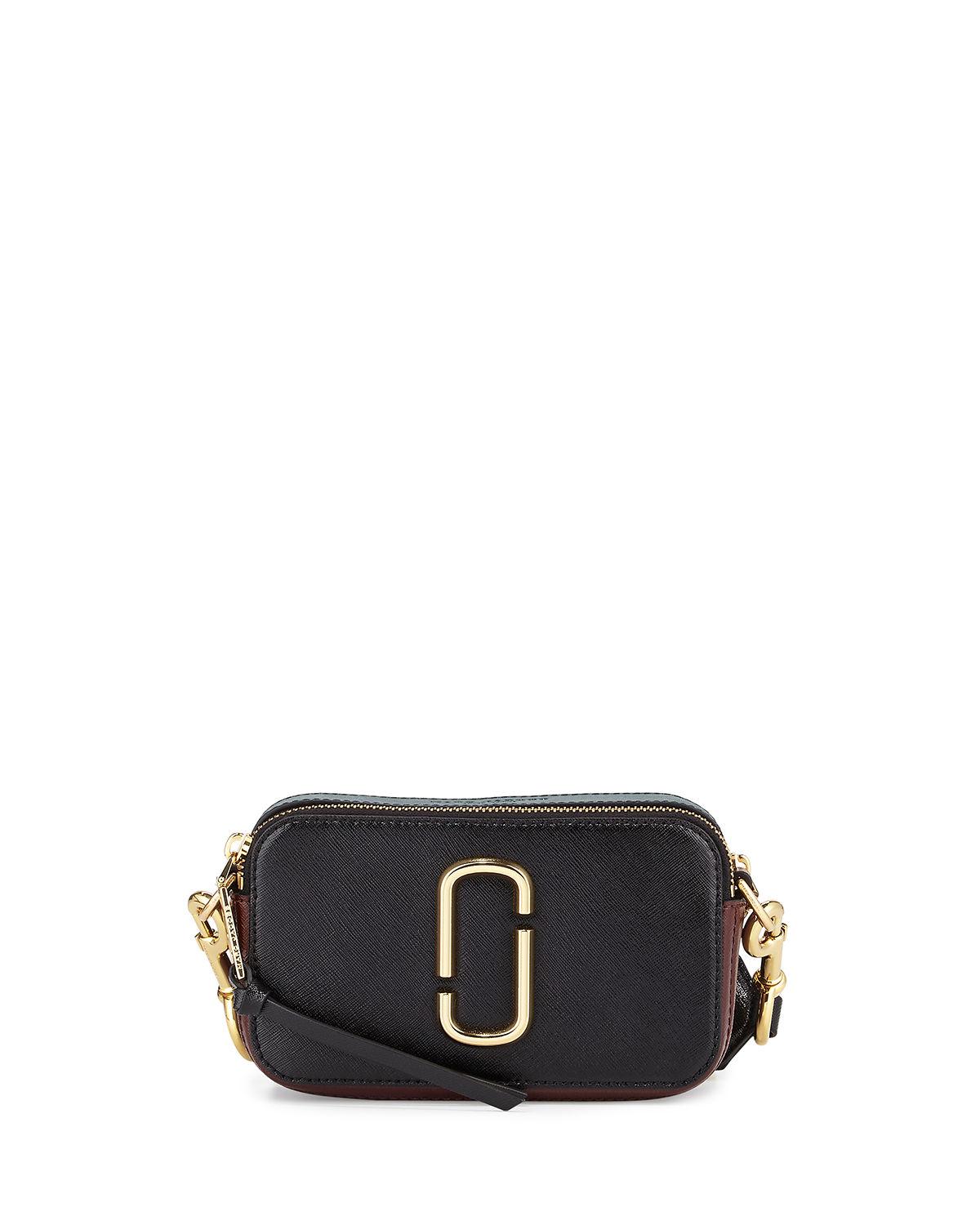 Marc jacobs Snapshot Colorblock Leather Camera Bag in Black | Lyst