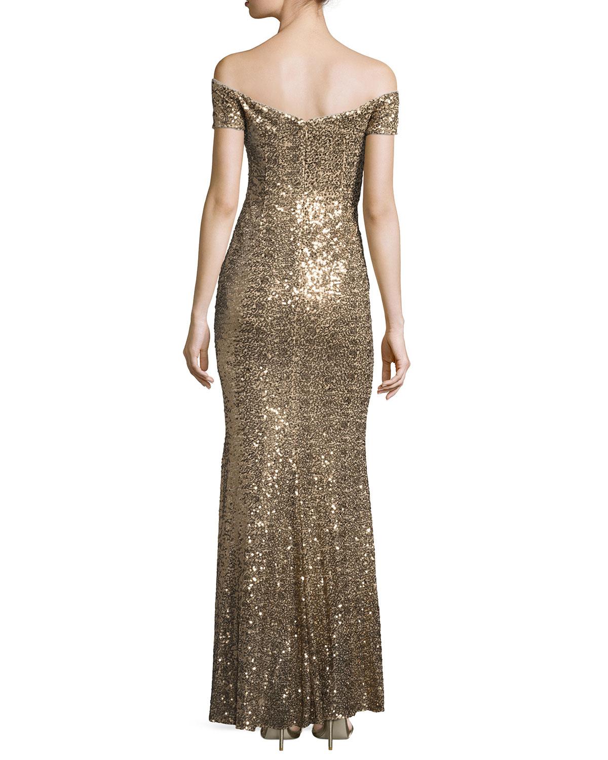 badgley mischka sequin gown