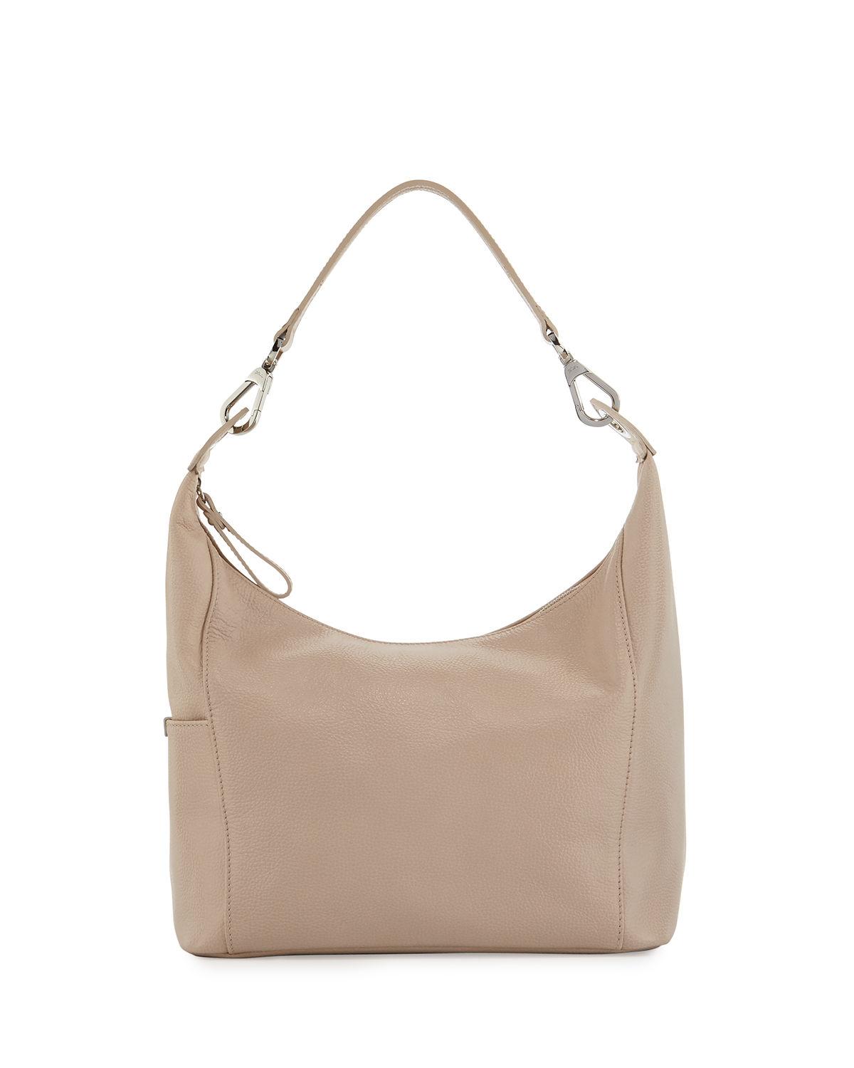 Longchamp Le Foulonné Small Leather Hobo Bag in Brown | Lyst