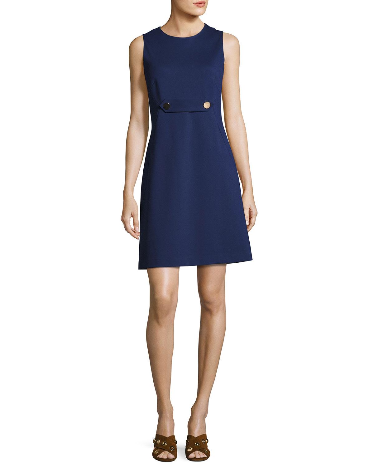 Tory burch Brynn Sleeveless Ponte Dress in Blue | Lyst