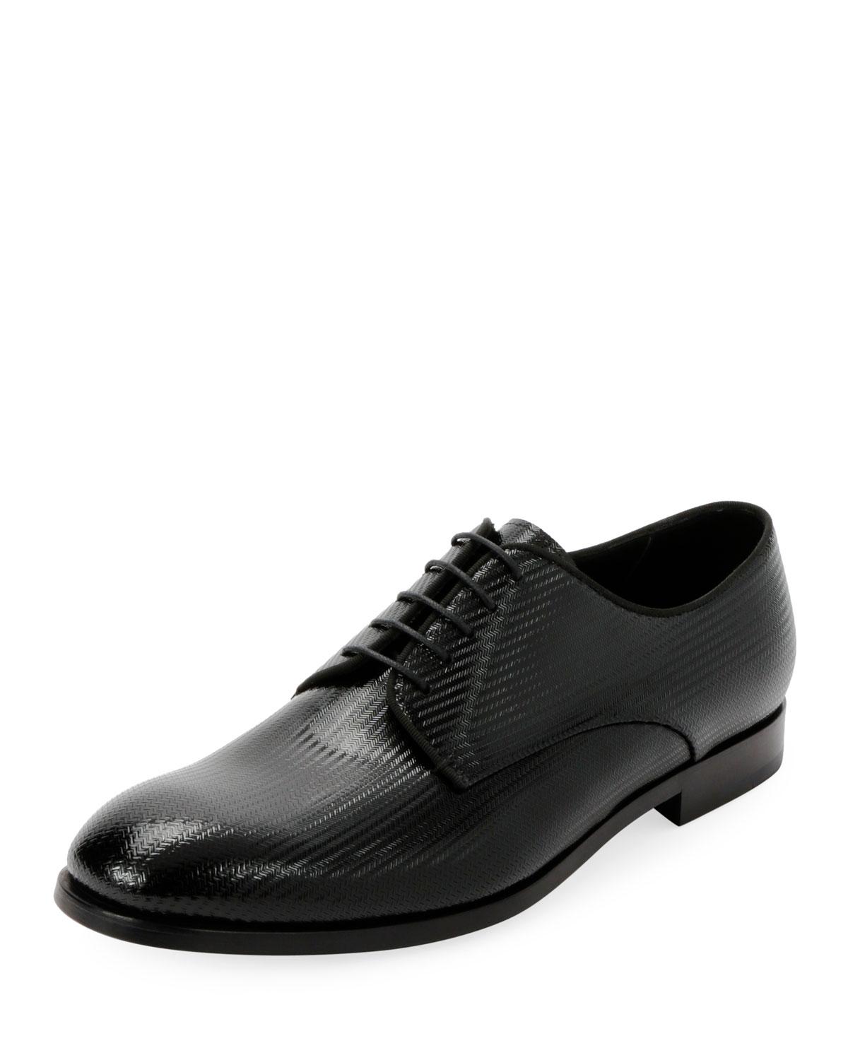 Lyst - Giorgio Armani Men's Formal Patent Chevron Leather Lace-up Shoe ...
