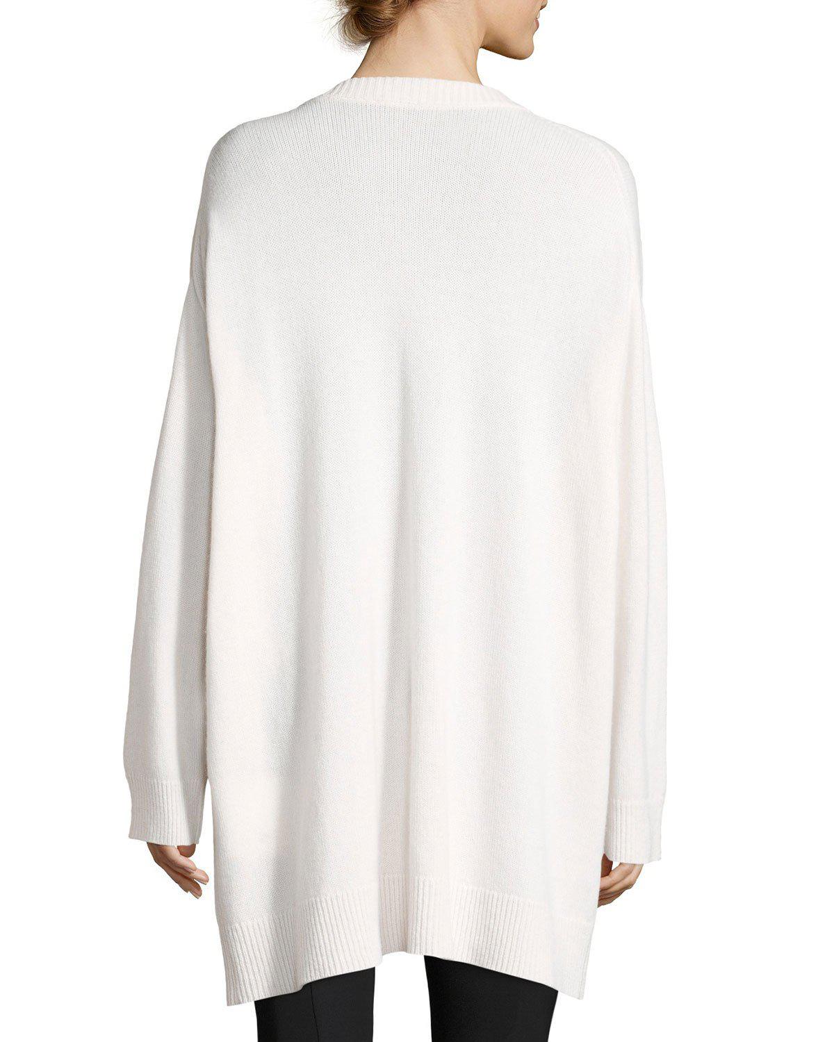 The row Emiko Cashmere Tunic Sweater in White | Lyst