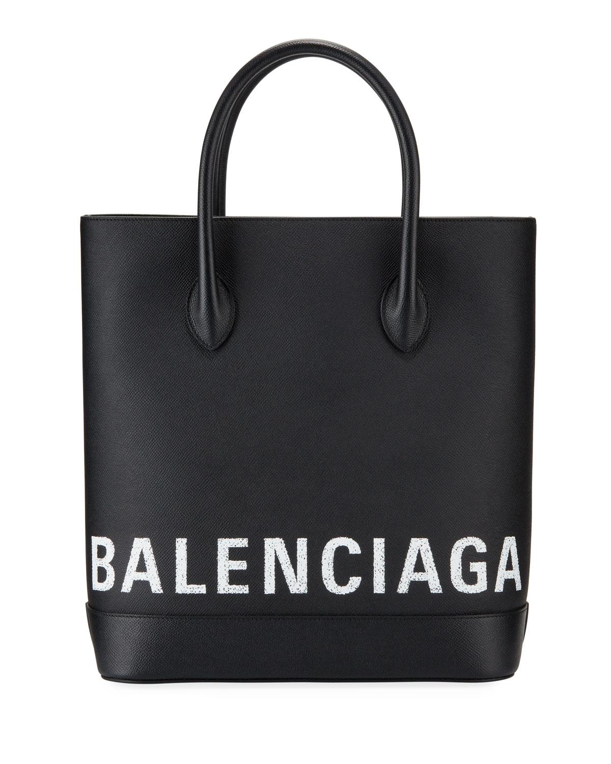 Balenciaga Ville Grained Logo Tote Bag in Black - Lyst