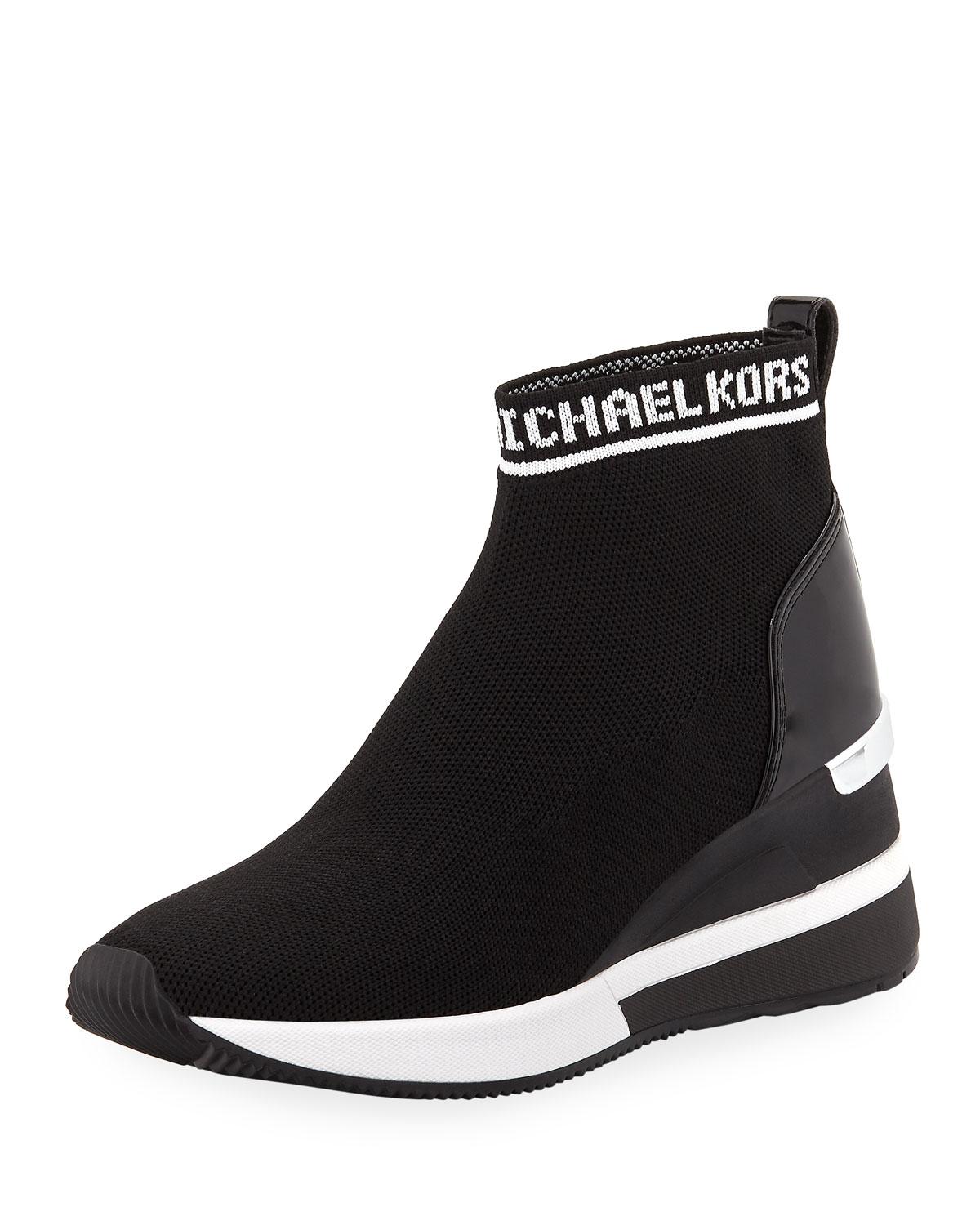 Michael Michael Kors Rubber Womens Skyler Knit Slip On Sneaker Boots