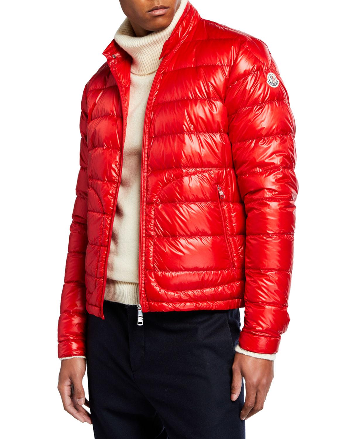 Lyst - Moncler Men's Acorus Quilted Stretch Down Jacket in Red for Men