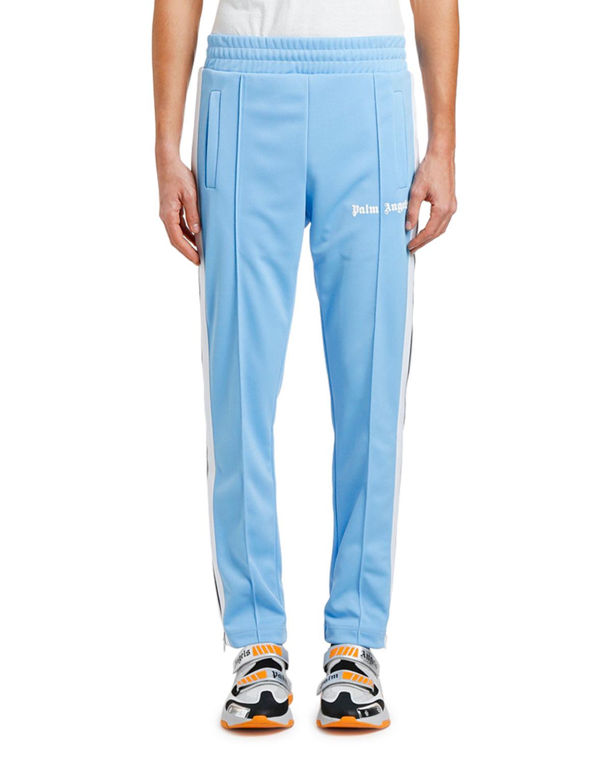 Palm Angels Synthetic Men's Classic Track Pants in Light Blue (Blue