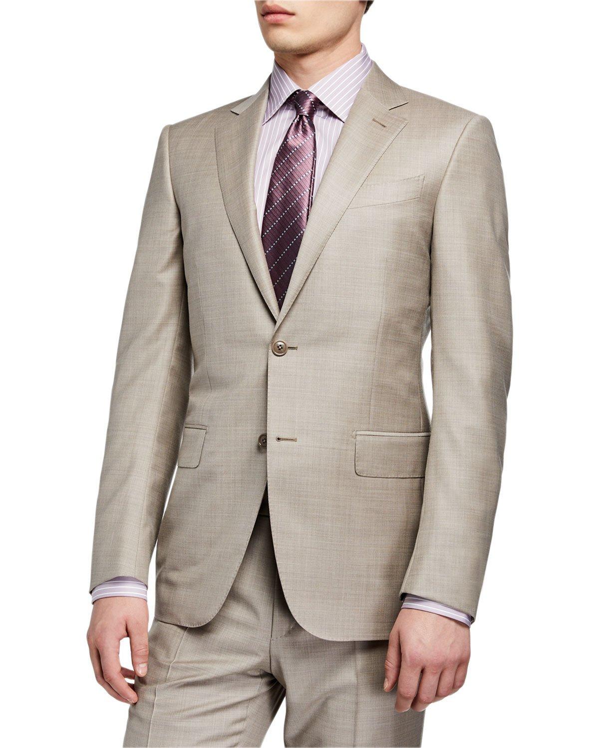 Ermenegildo Zegna Men's Heathered Two-piece Suit in Natural for Men ...