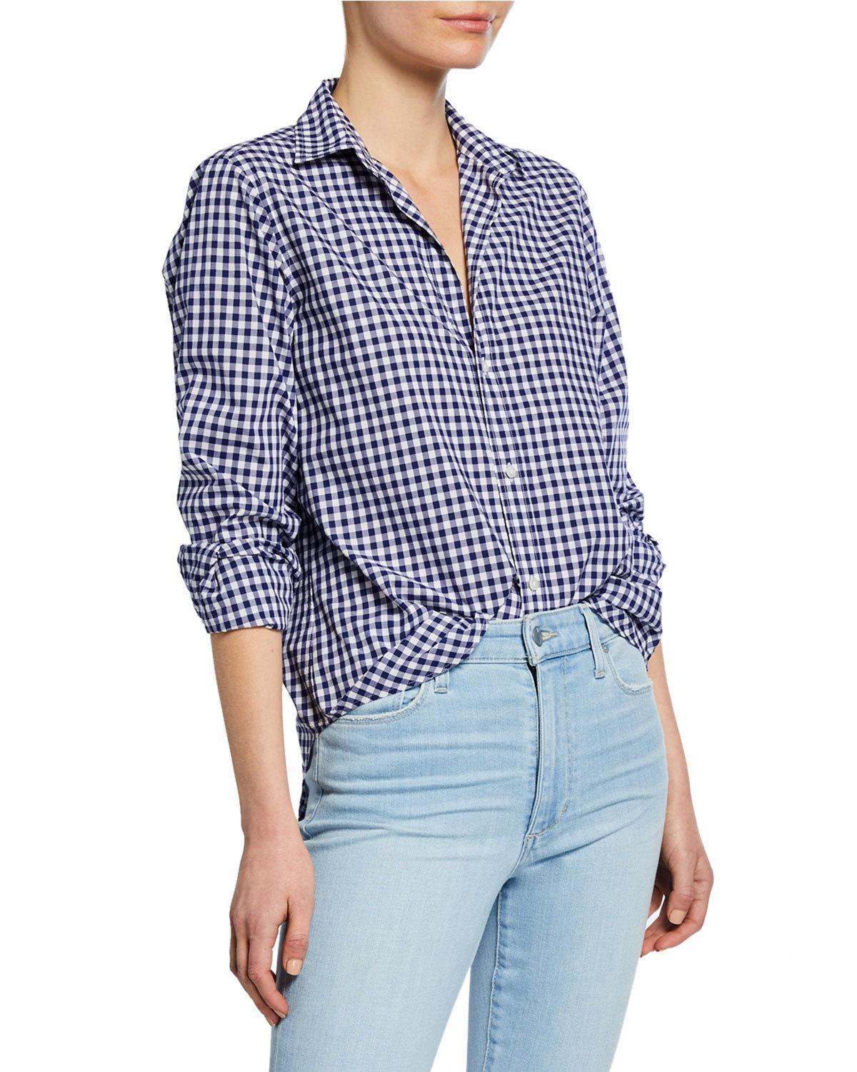 Frank & Eileen Checkered Button-down Long-sleeve Cotton Shirt in Blue ...