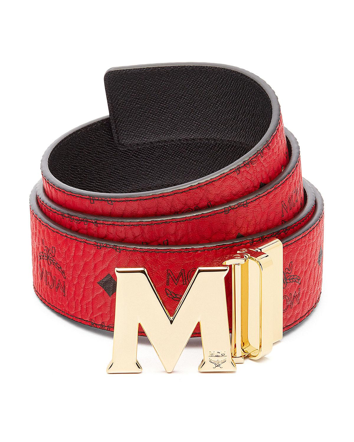 mcm belt men red