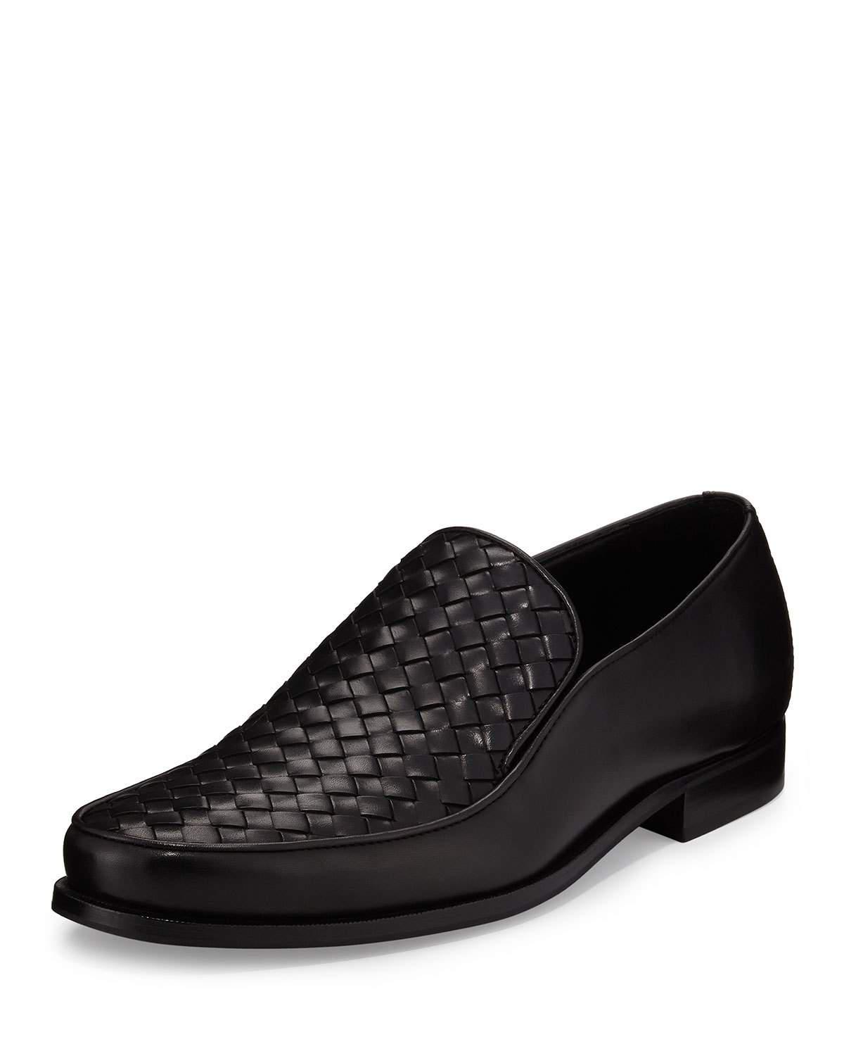 Lyst - Bottega Veneta Woven Leather Loafer in Black for Men - Save 2. ...
