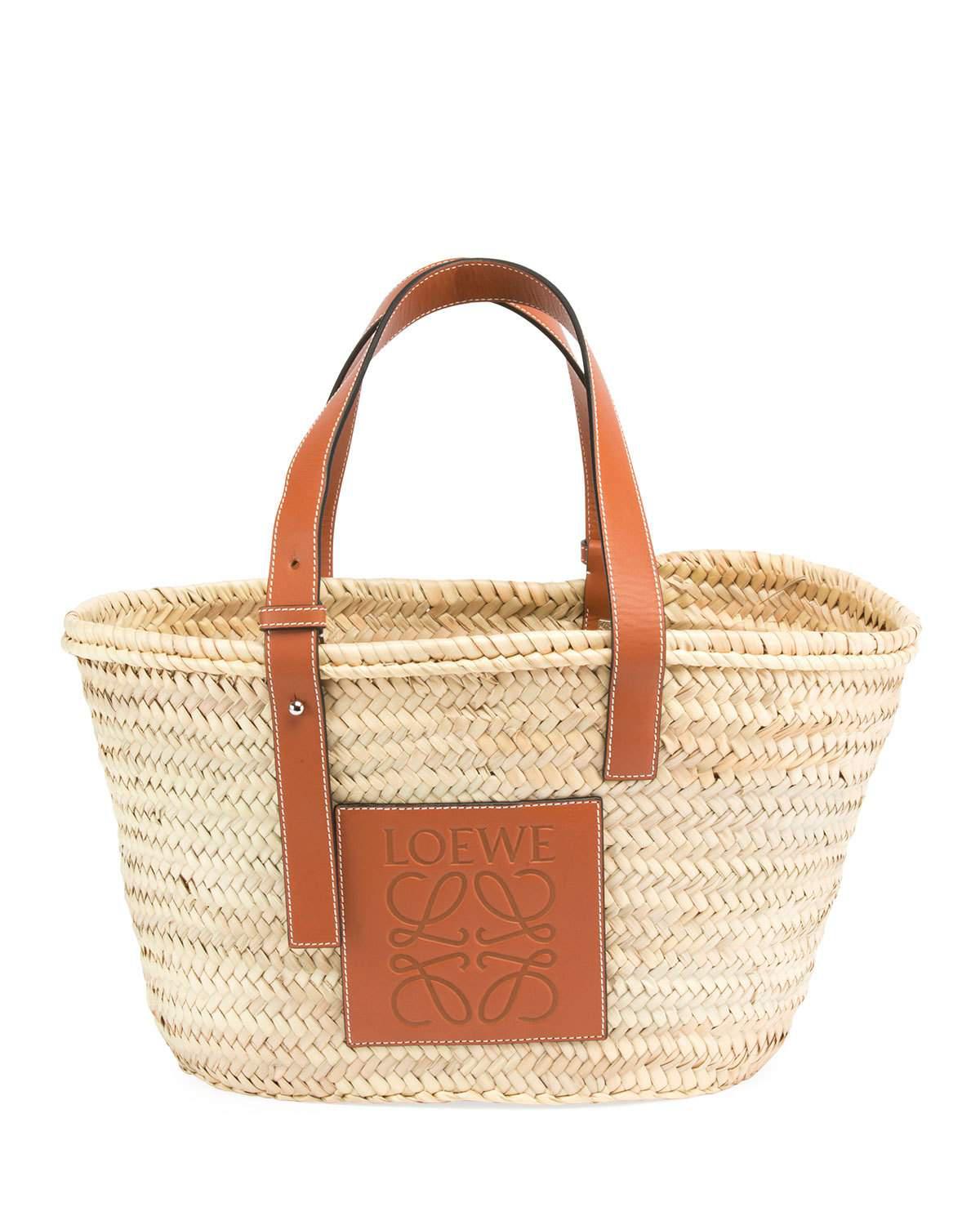 Loewe Medium Raffia Basket Tote Bag in Brown - Lyst