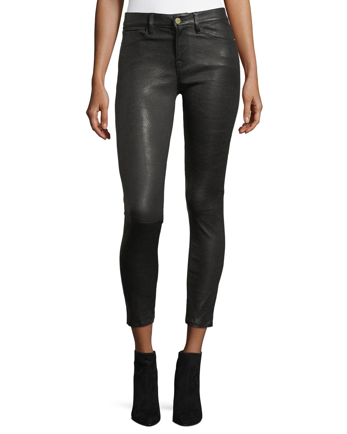 frame le skinny leather pants