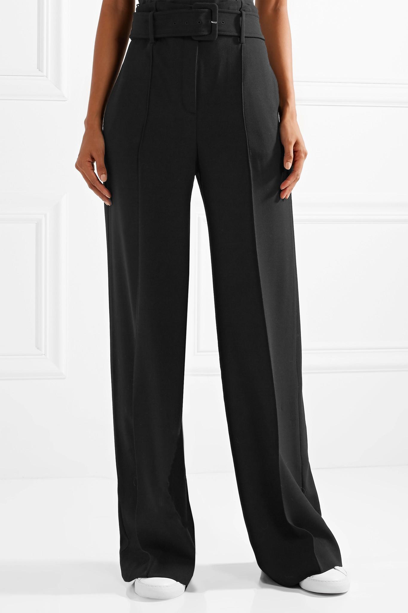 wide leg pants crepe belted theory trouser lyst porter clothing