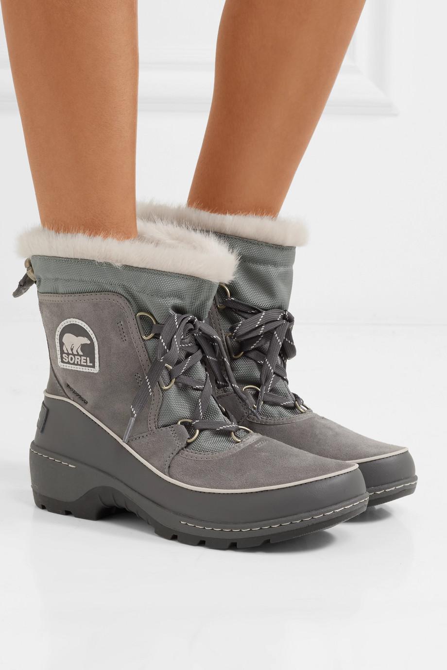 gray sorel boots women