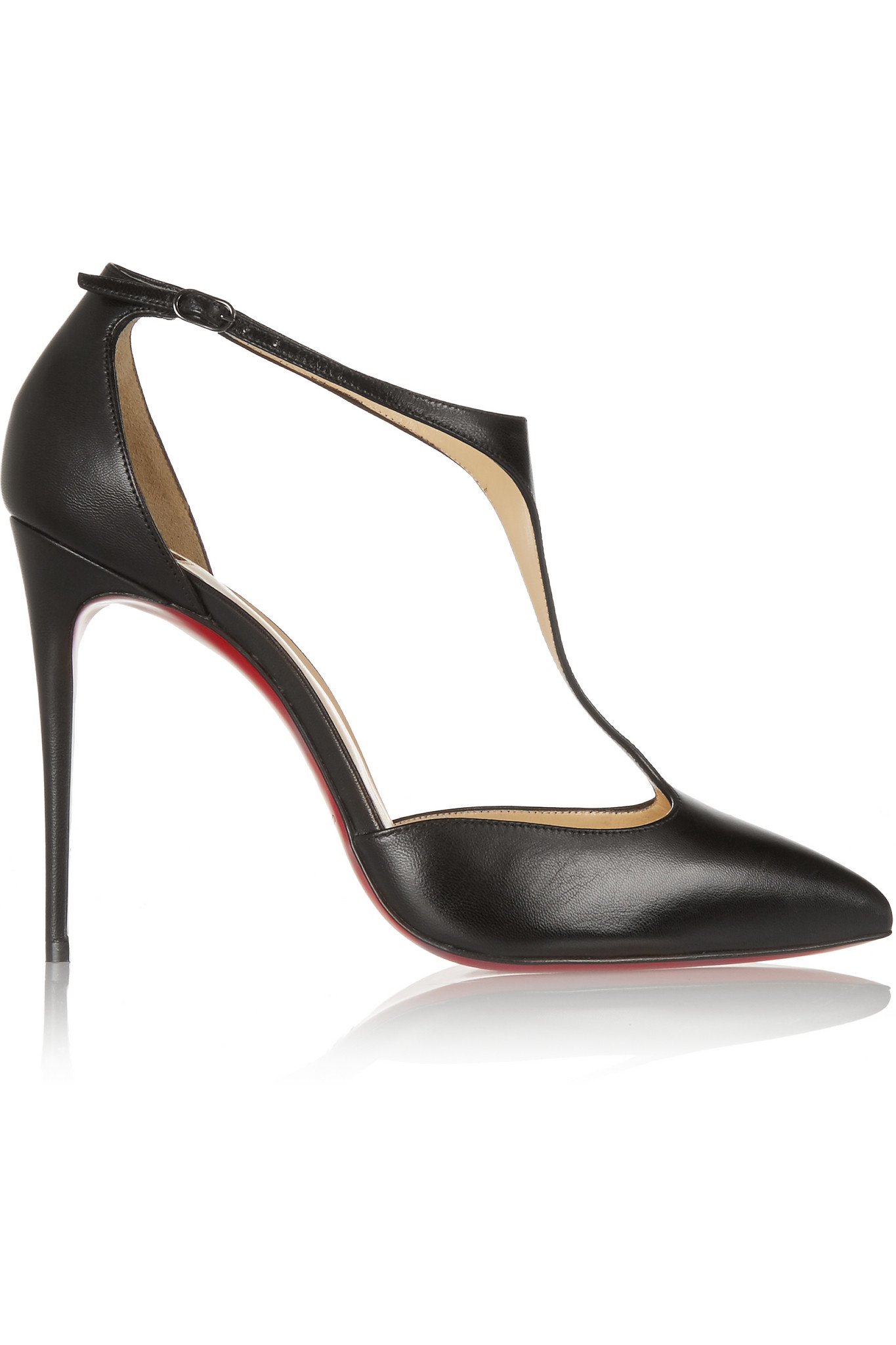 Lyst - Christian Louboutin J String 100 Leather T-bar Pumps in Black