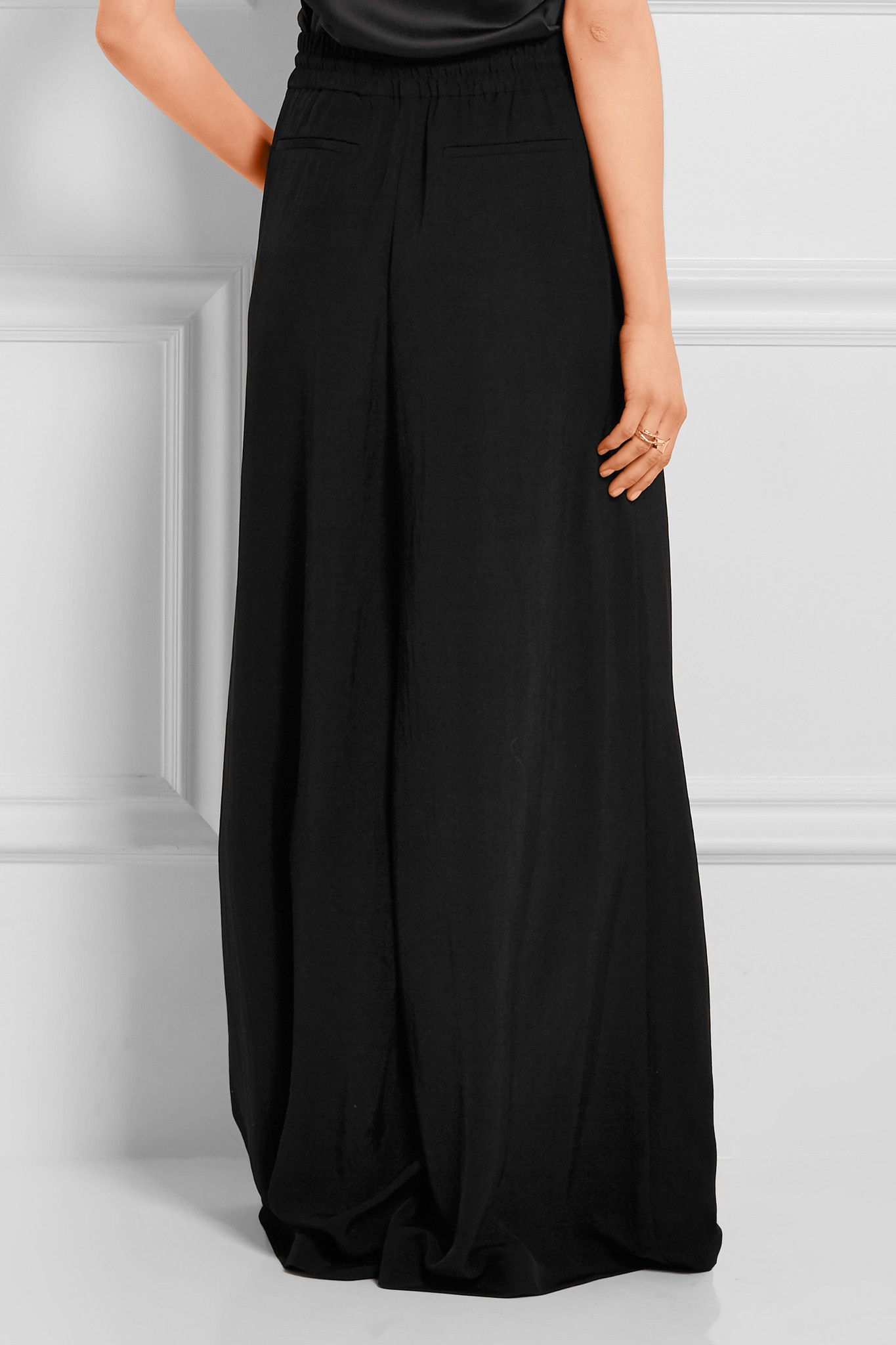 high rise wide leg black pants