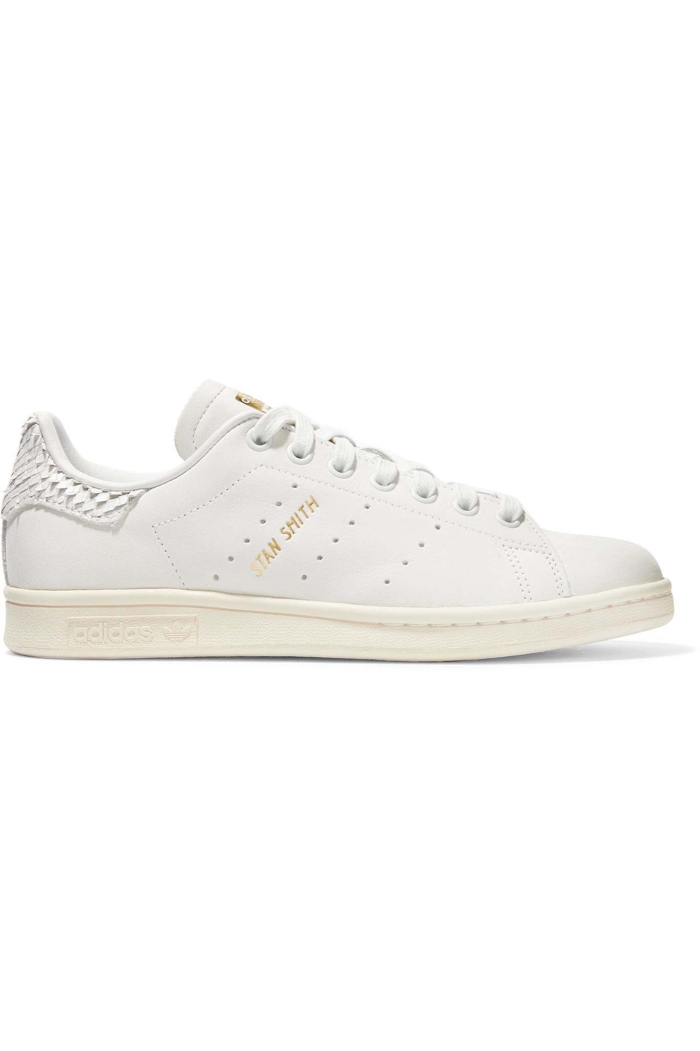 Lyst - Adidas Originals Stan Smith Snake Effect-trimmed Leather ... adidas Originals. Women's White Stan Smith Snake Effect-trimmed Leather Trainers