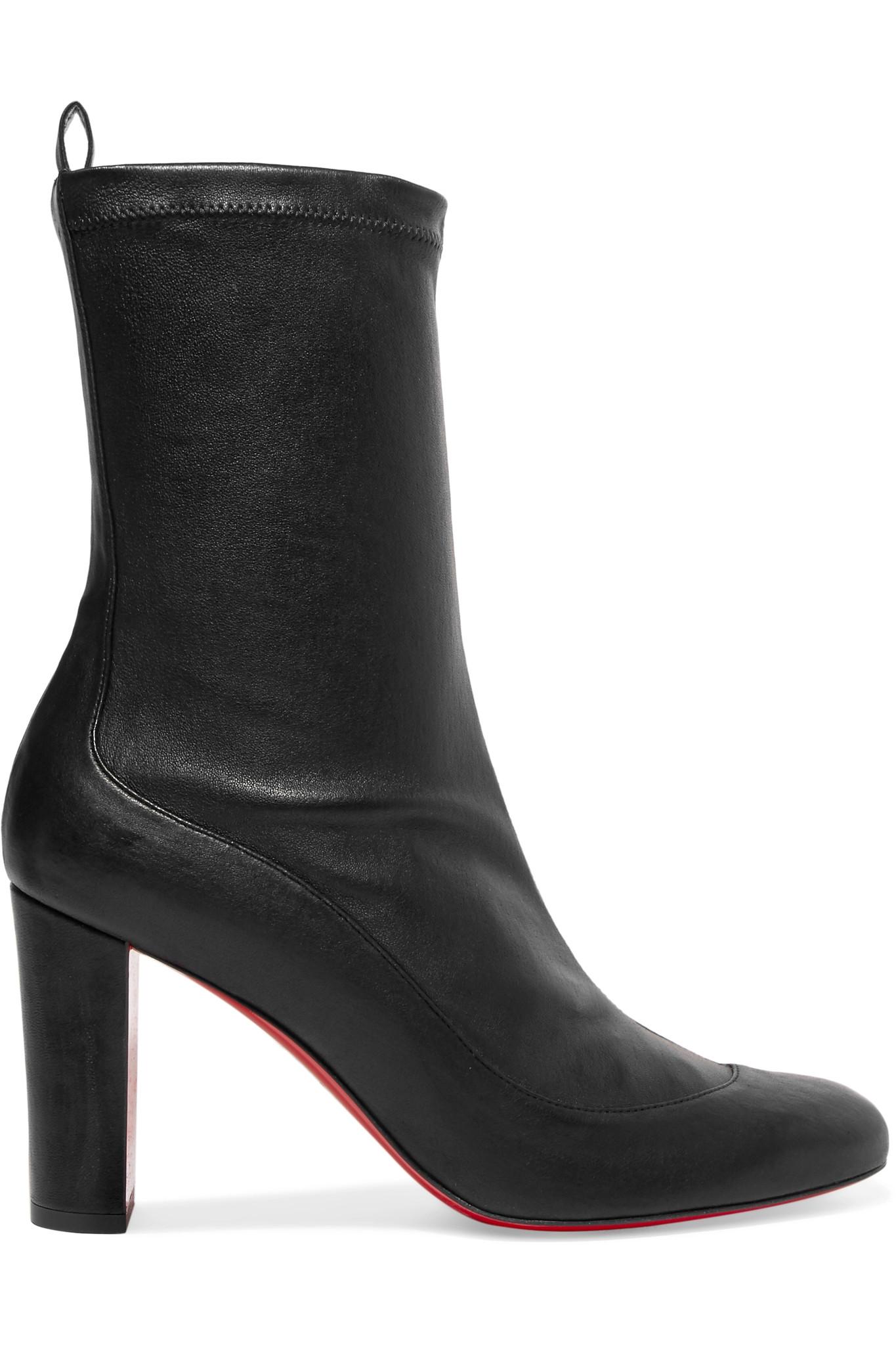 shiloh logo stretch knit and leather sock boot