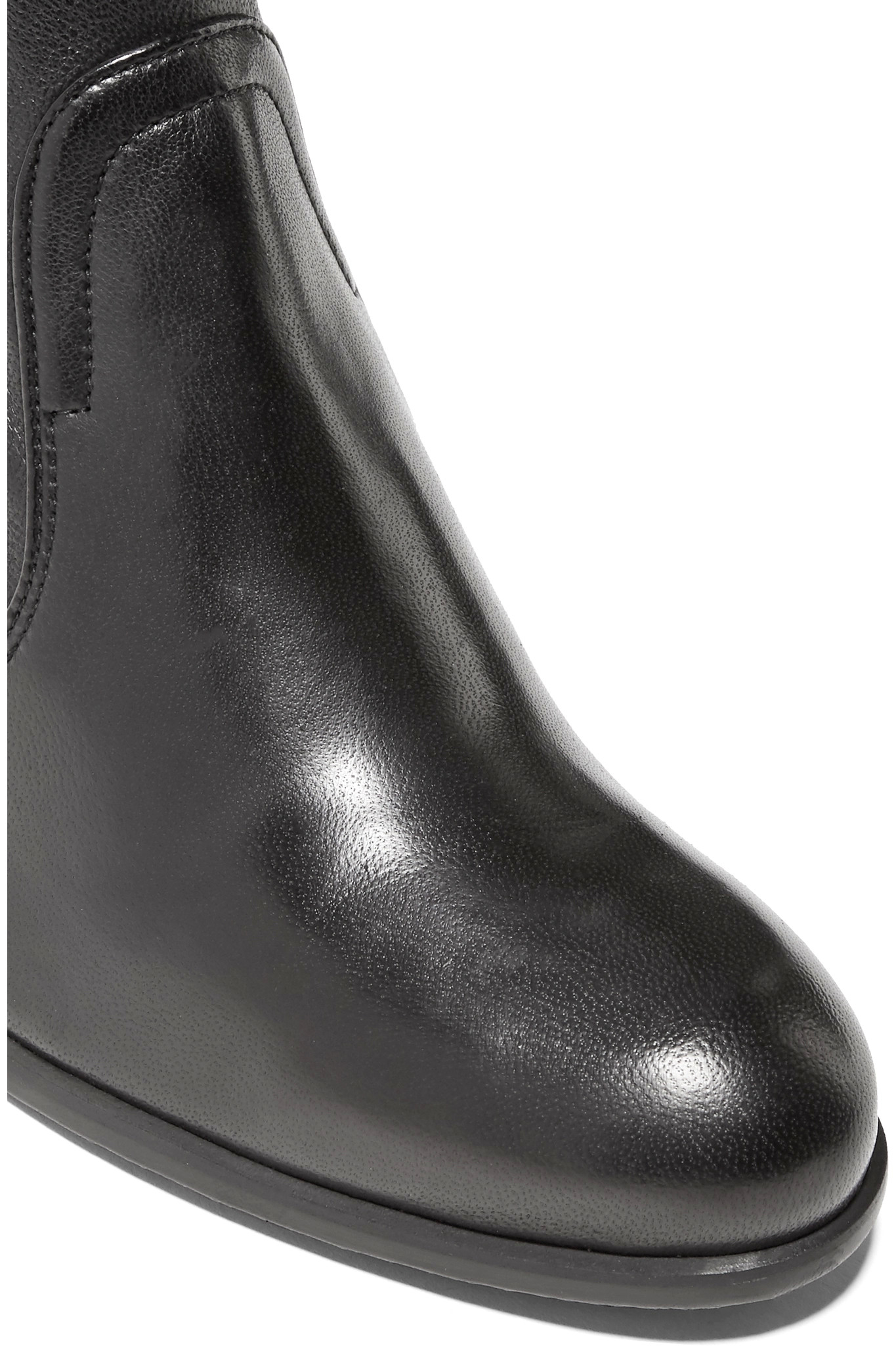 stuart weitzman stretch back leather booties