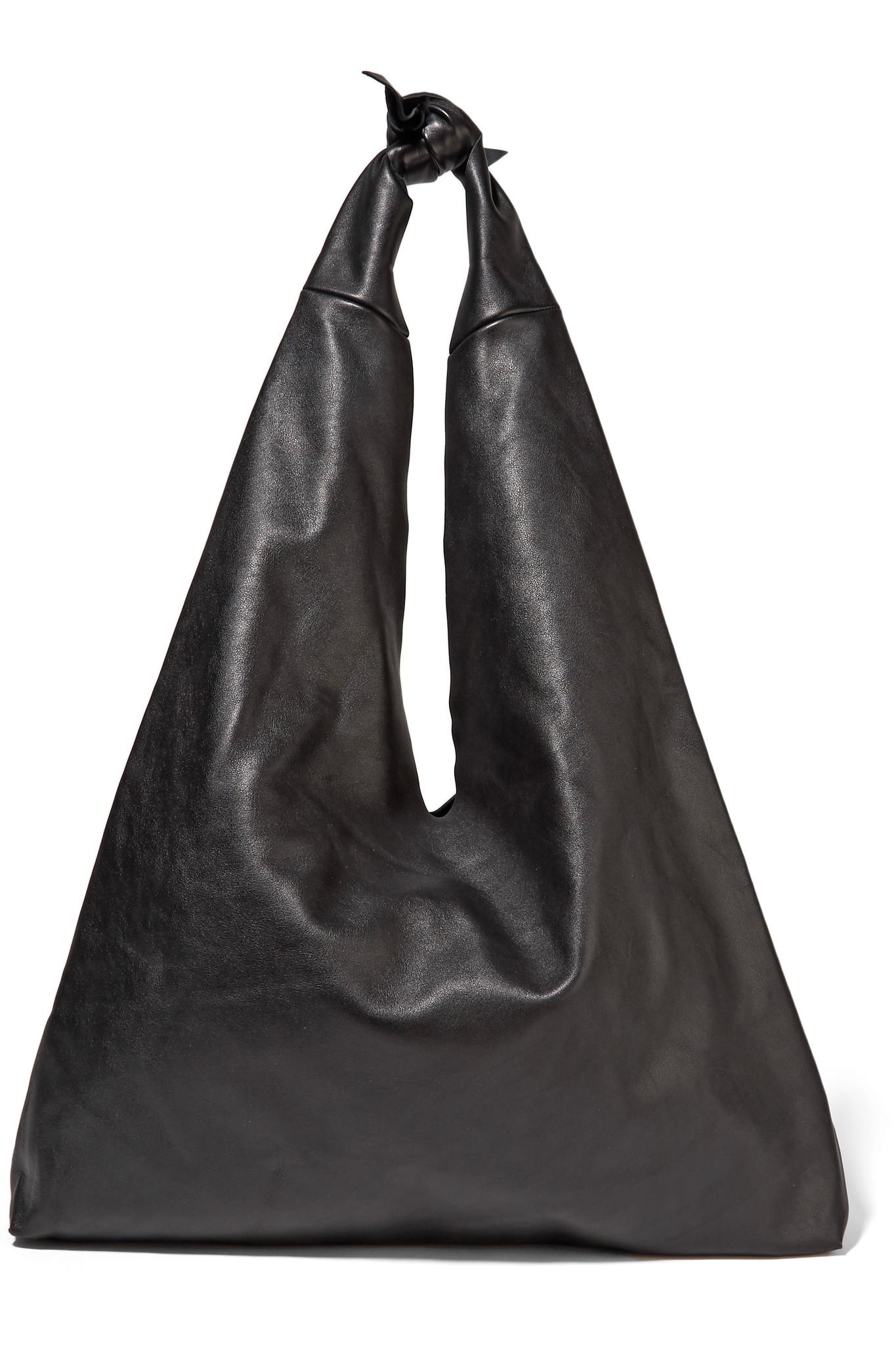 The row Bindle Leather Shoulder Bag in Black | Lyst